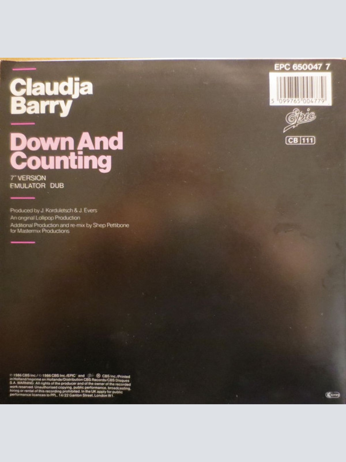 Vinyl / Claudja Barry - Down And Counting
