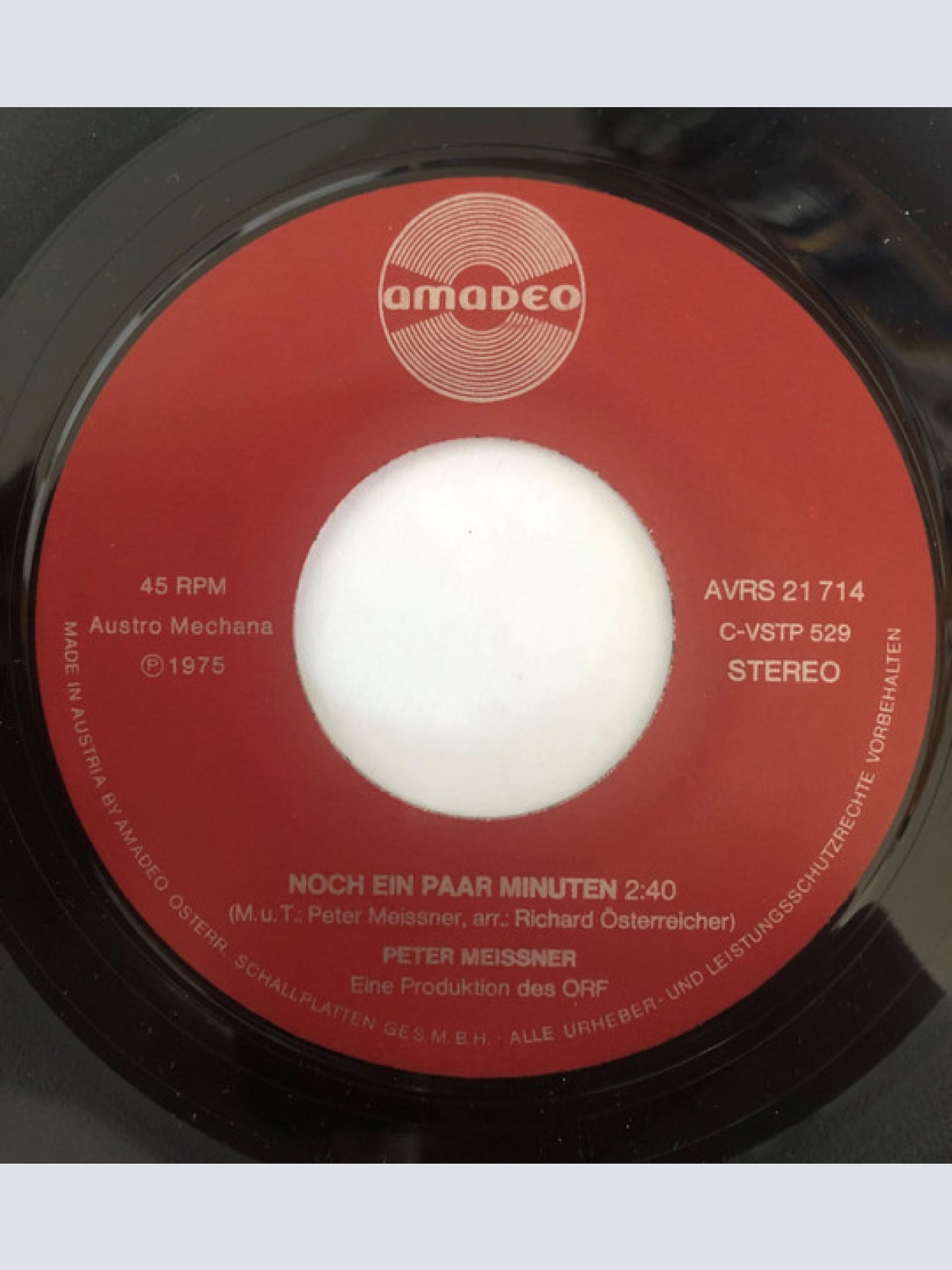 Vinyl / Peter Meissner - Noch Ein Paar Minuten