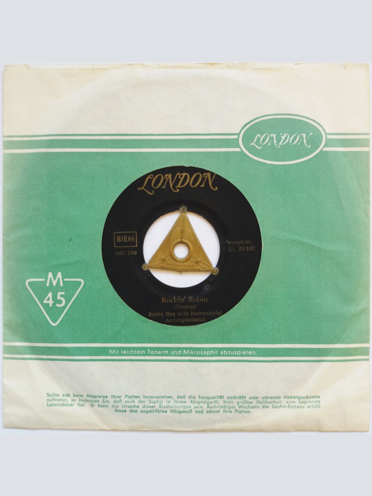 Vinyl / Bobby Day - Rockin' Robin / Over And Over