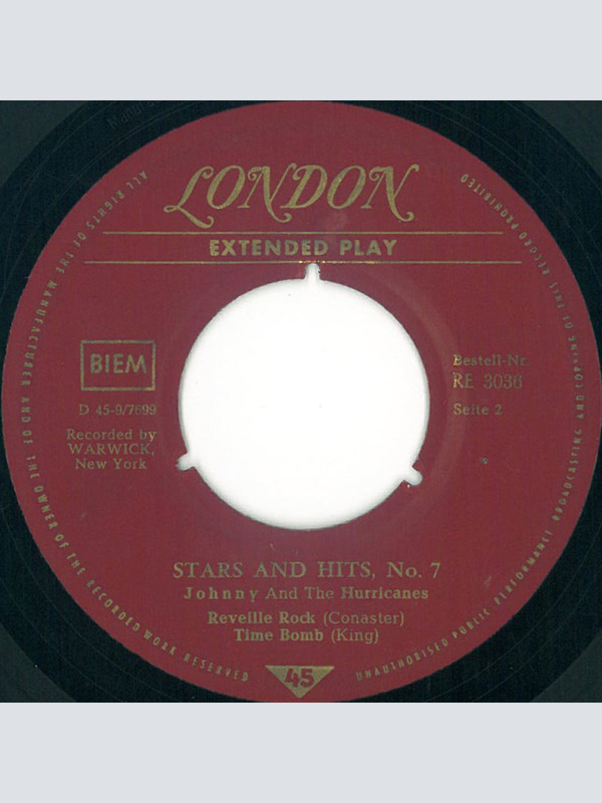 Vinyl / Johnny And The Hurricanes - Stars And Hits No. 7