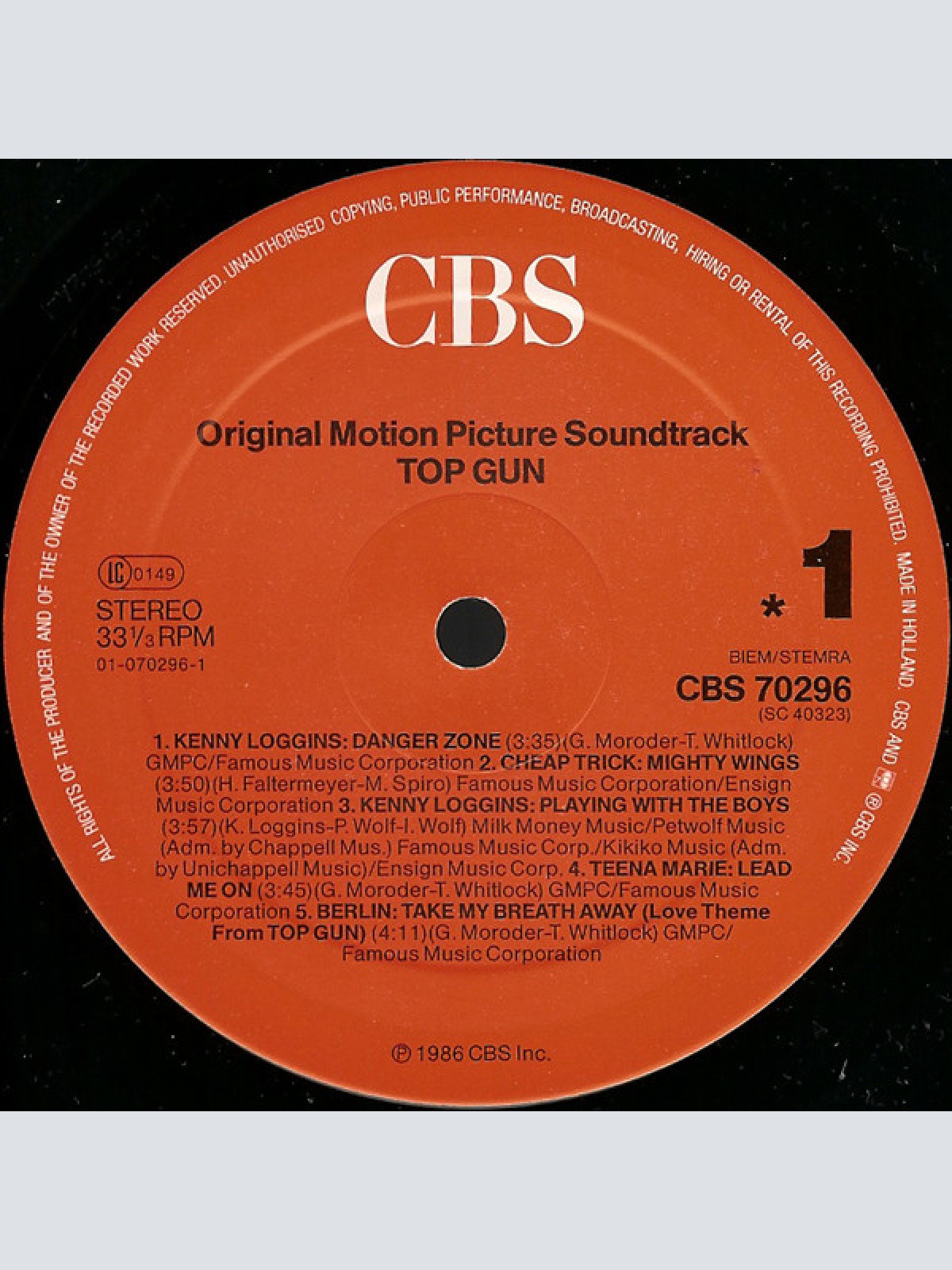 Vinyl / Various - Top Gun (Original Motion Picture Soundtrack)