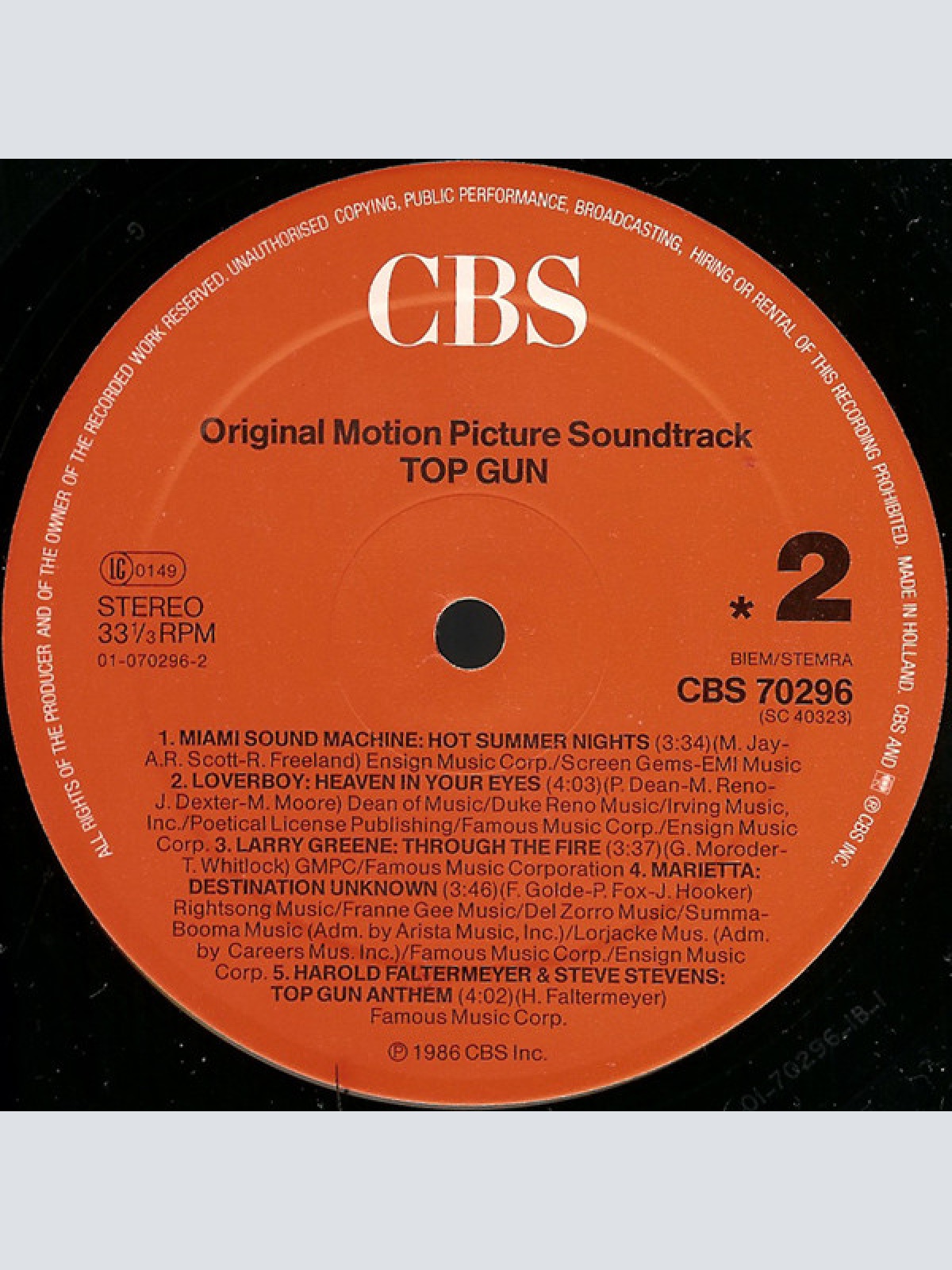 Vinyl / Various - Top Gun (Original Motion Picture Soundtrack)