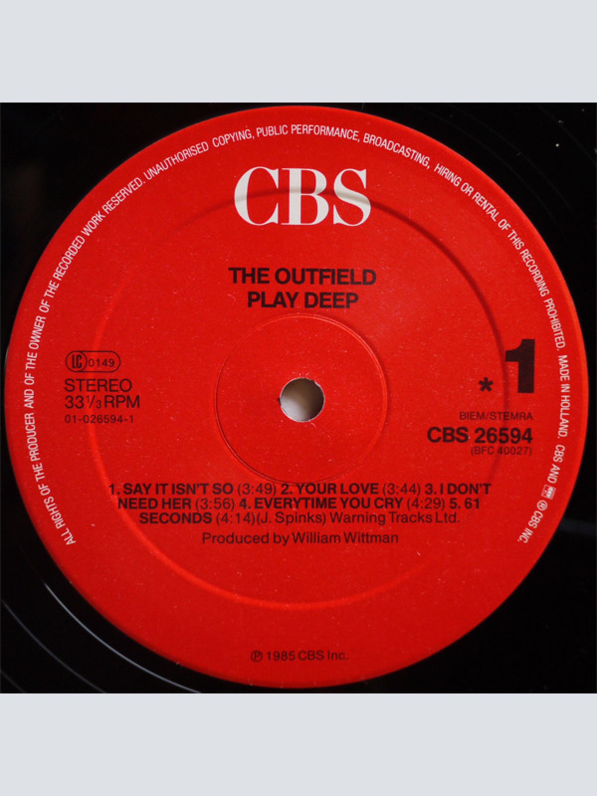 Vinyl / The Outfield - Play Deep