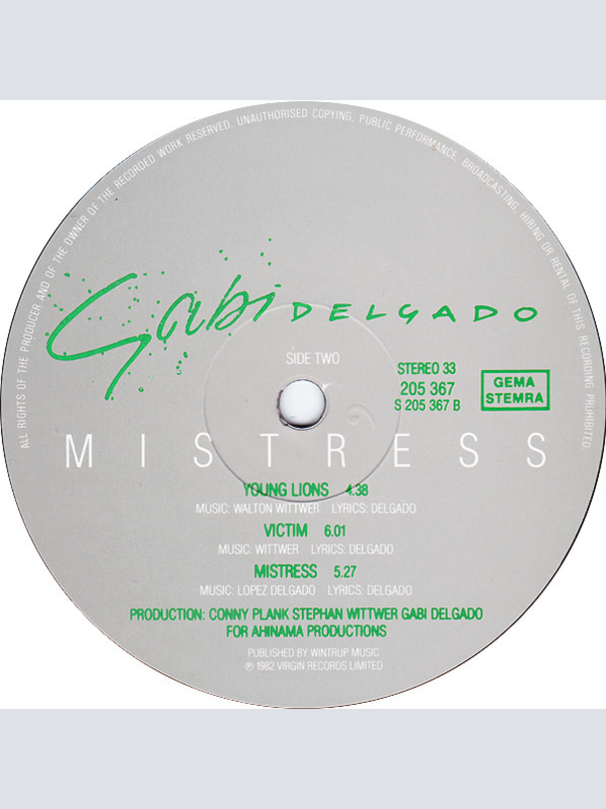 Vinyl / Gabi Delgado - Mistress