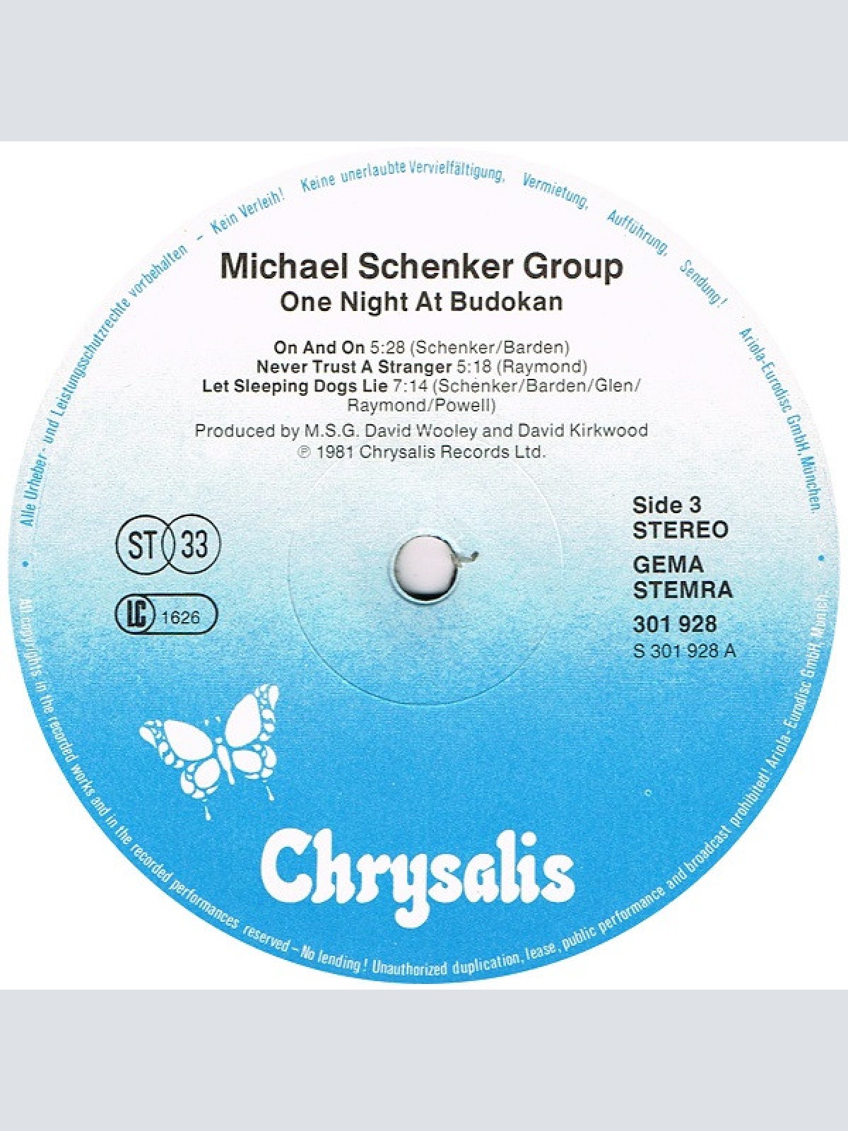 Vinyl / MSG* - One Night At Budokan