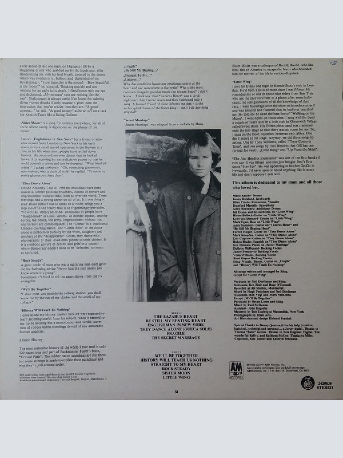 Vinyl / Sting - ...Nothing Like The Sun