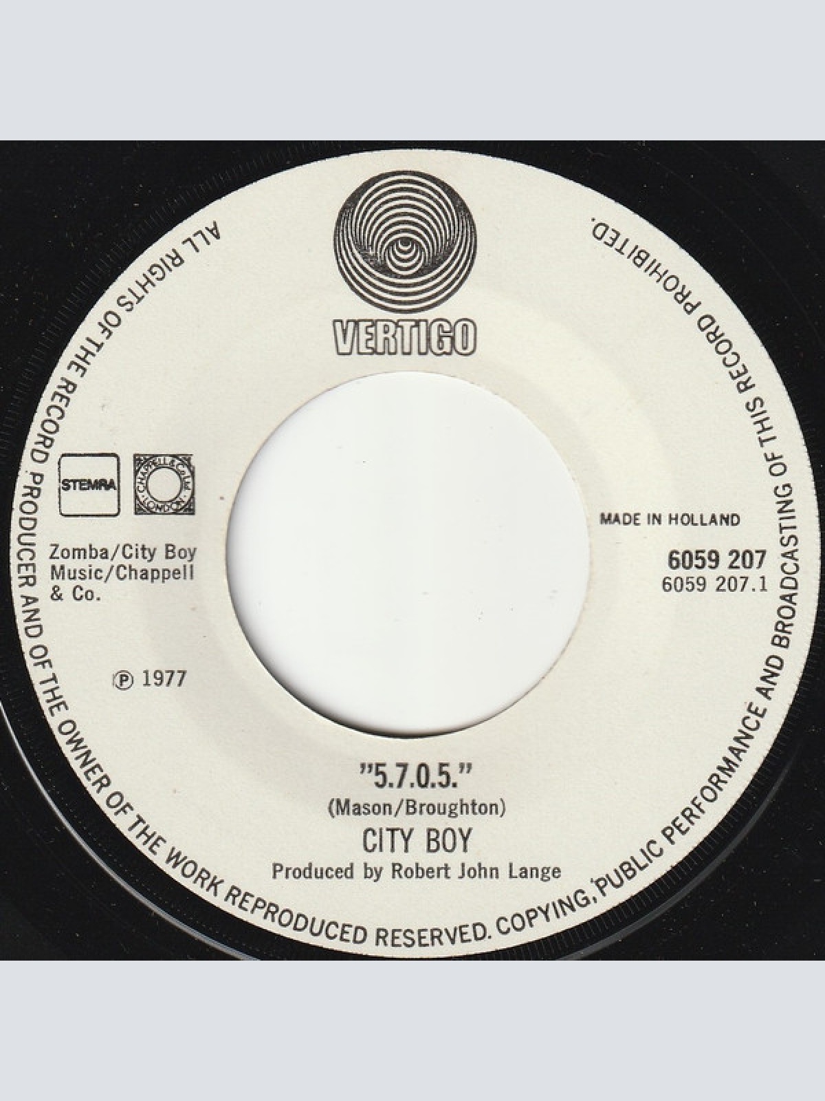 Vinyl / City Boy - 5705