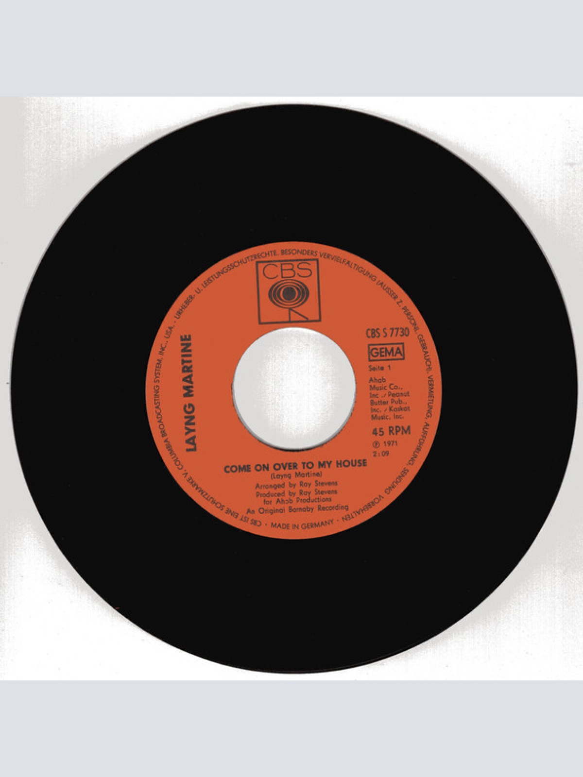 Vinyl / Layng Martine* - Come On Over To My House