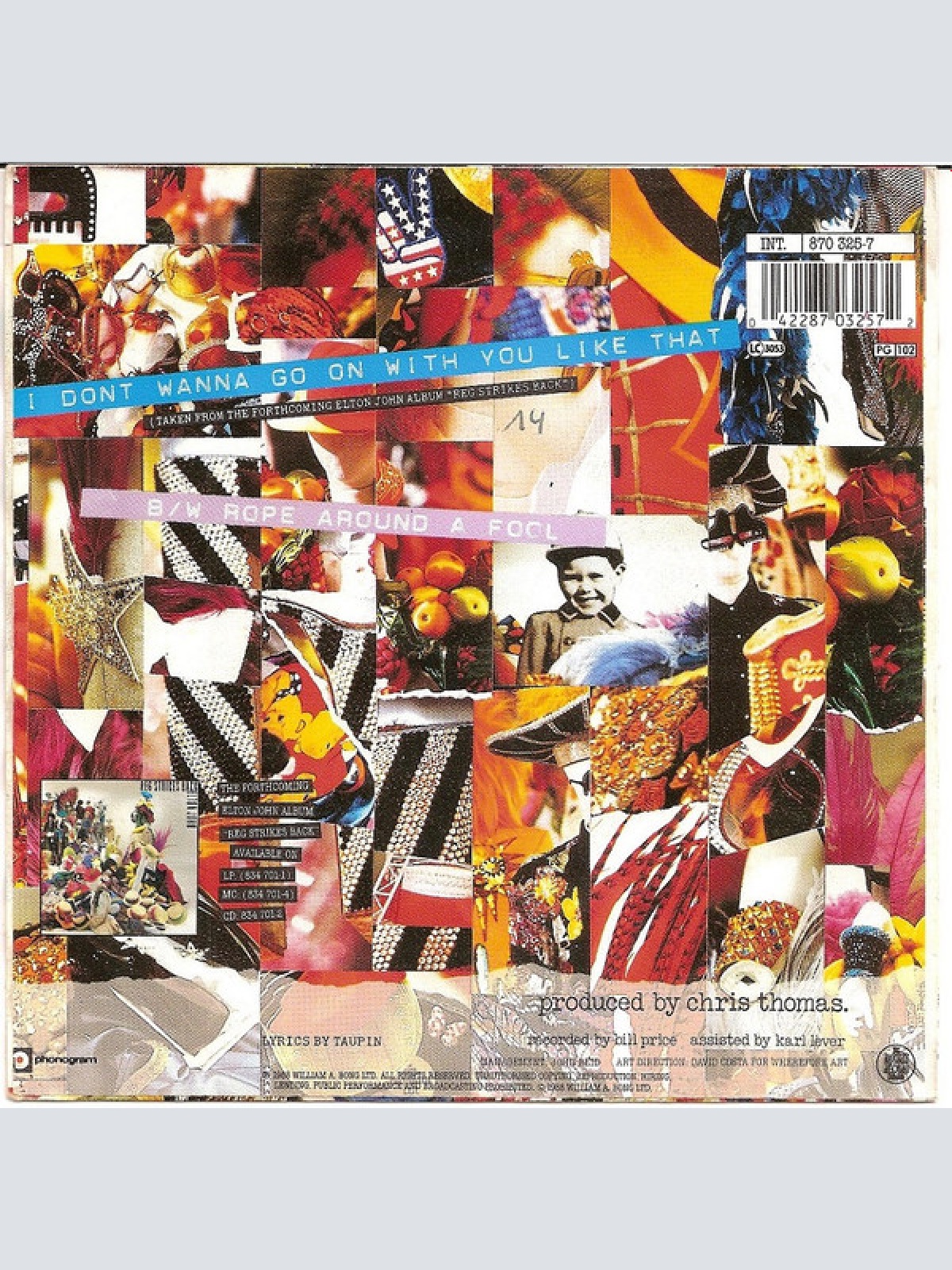 Vinyl / Elton John - I Don't Wanna Go On With You Like That