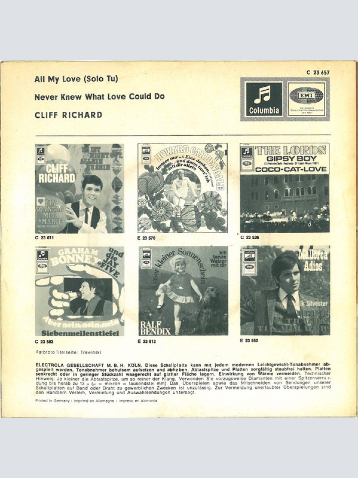 Vinyl / Cliff Richard - All My Love