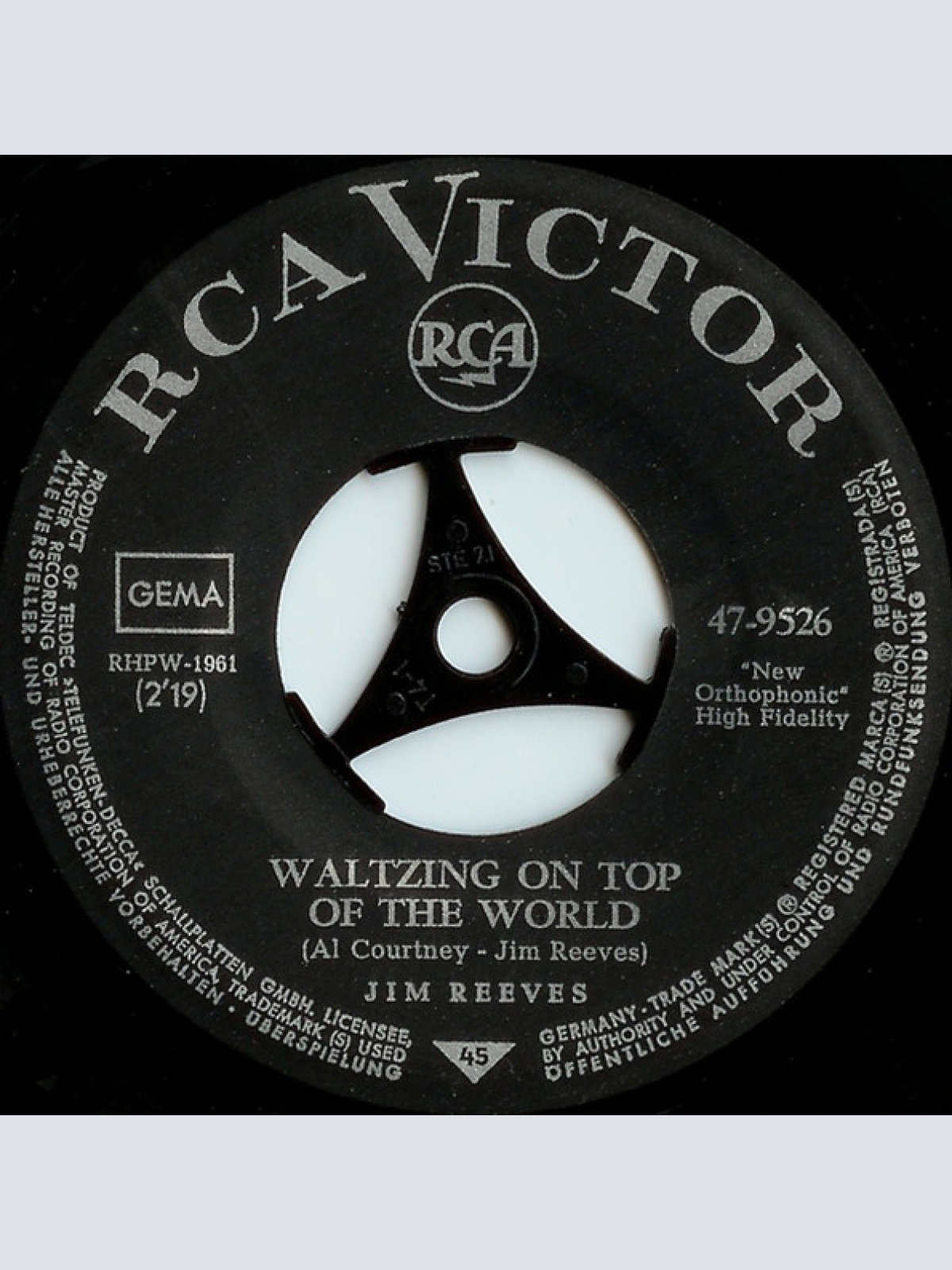 Vinyl / Jim Reeves - I Love You Because / Waltzing On Top Of The World