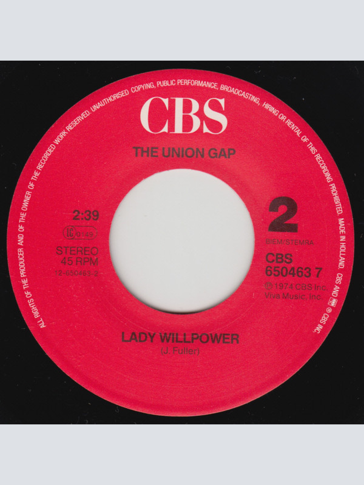 Vinyl / The Union Gap* - Young Girl / Lady Willpower