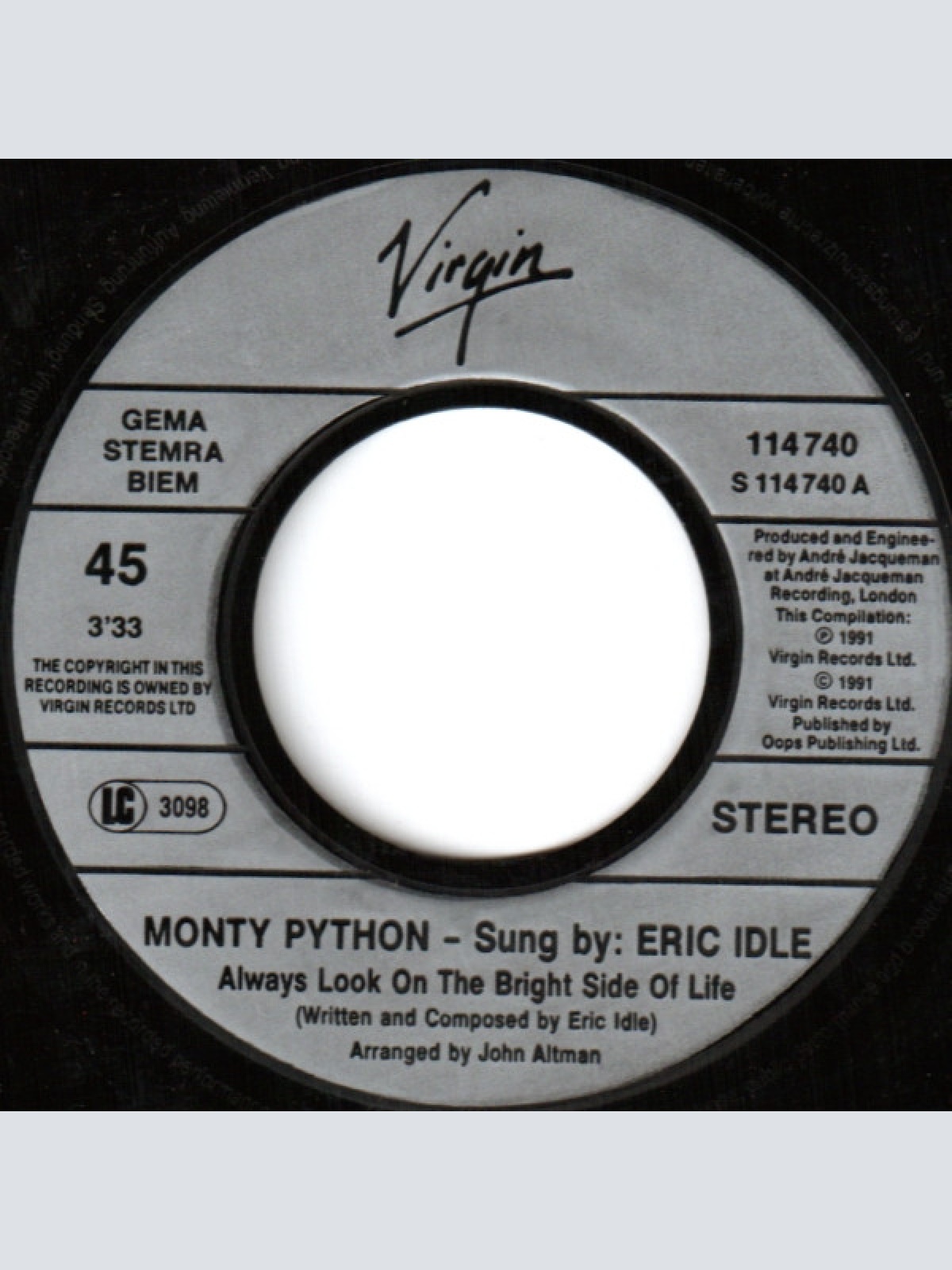 Vinyl / Monty Python - Always Look On The Bright Side Of Life...