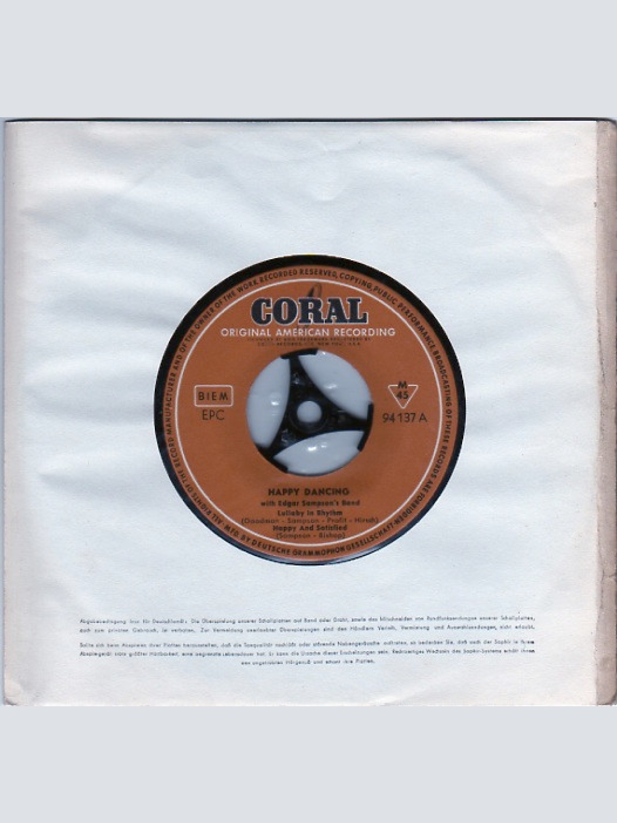 Vinyl / Edgar Sampson's Band - Happy Dancing With Edgar Sampson's Band