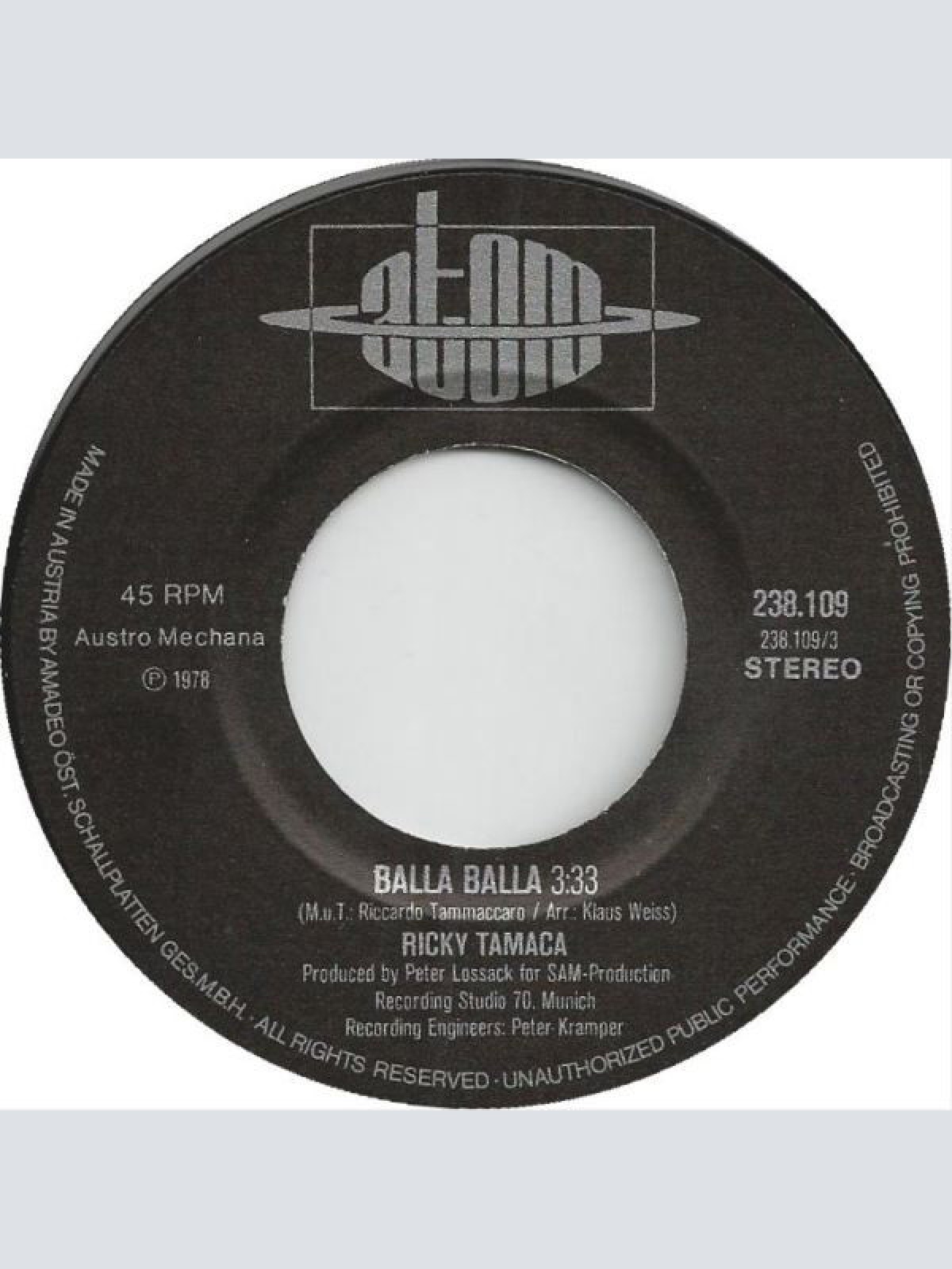 Vinyl / Ricky Tamaca - Balla Balla