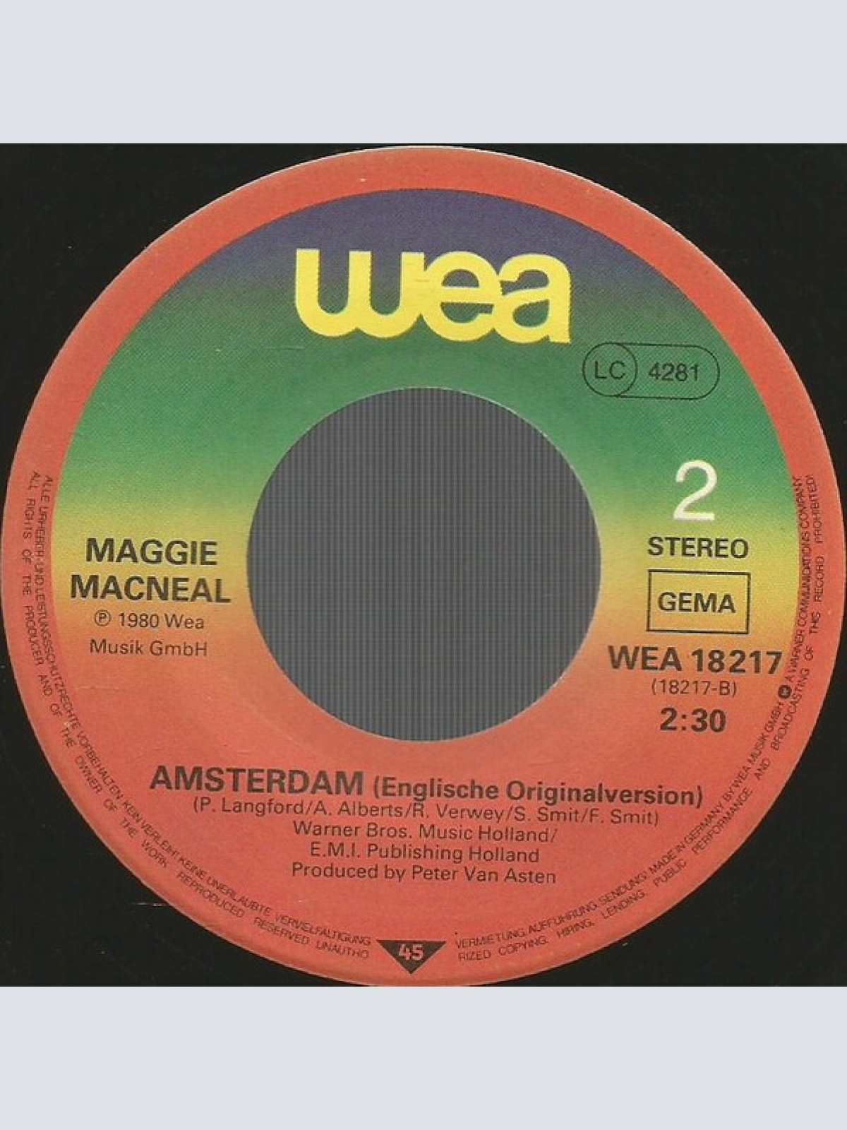 Vinyl / Maggie MacNeal - Amsterdam, Amsterdam (Nur Da Bin Ich Zuhaus)