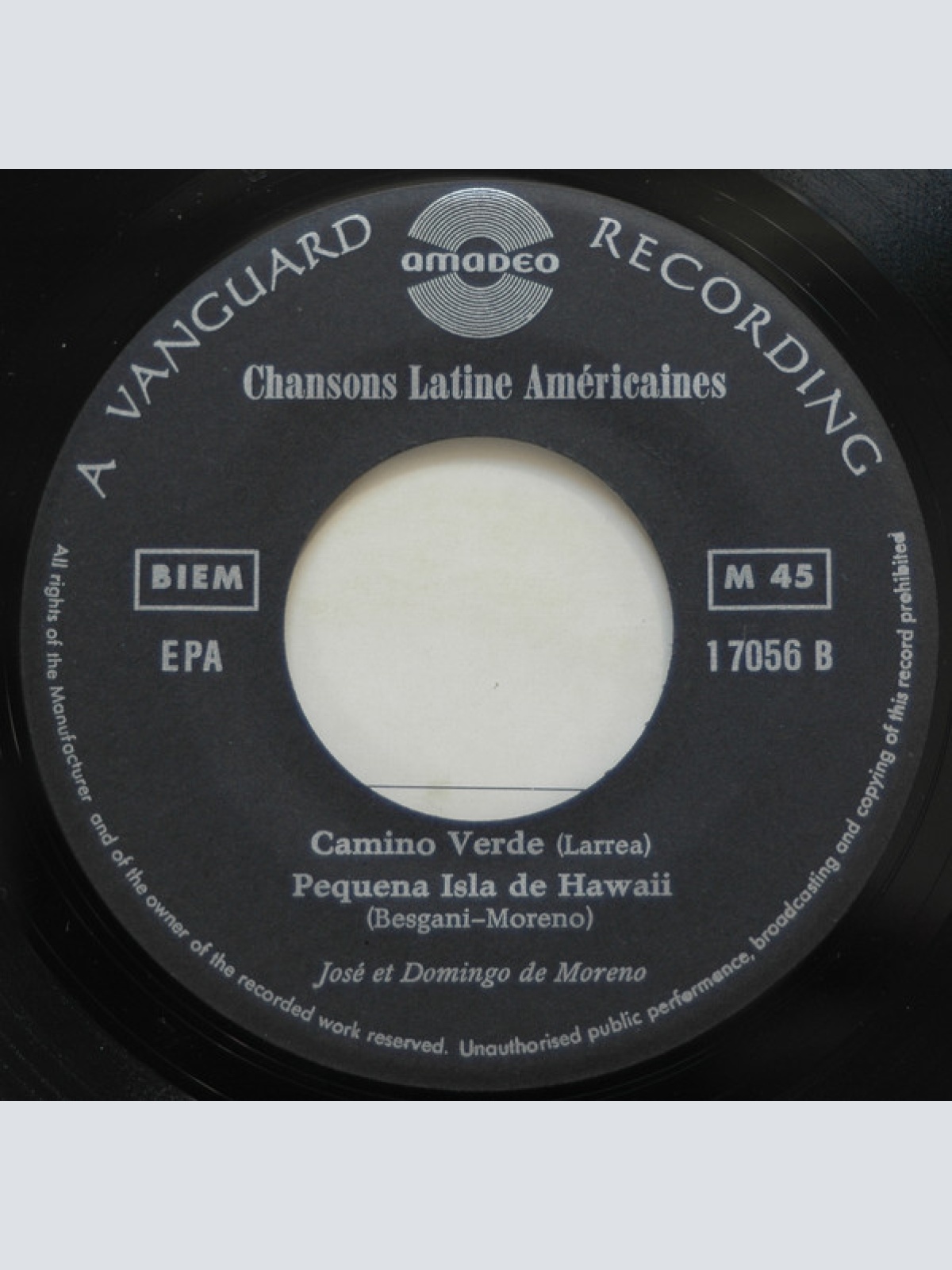 Vinyl / Jose Y Domingo De Moreno - Cancion Mexicana II