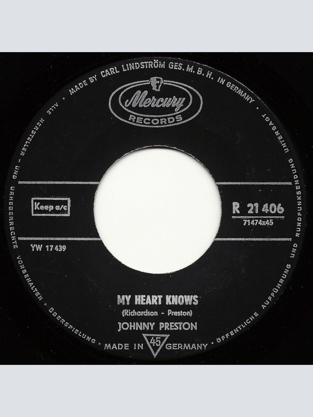 Vinyl / Johnny Preston - Running Bear / My Heart Knows