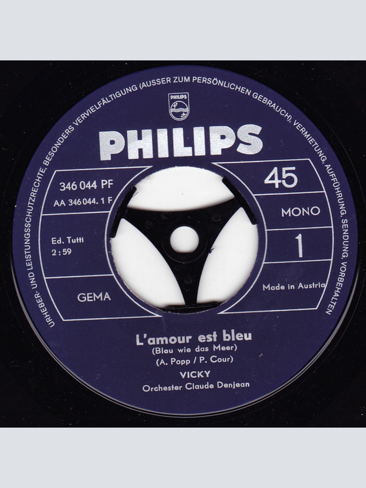 Vinyl / Vicky* - L'Amour Est Bleu