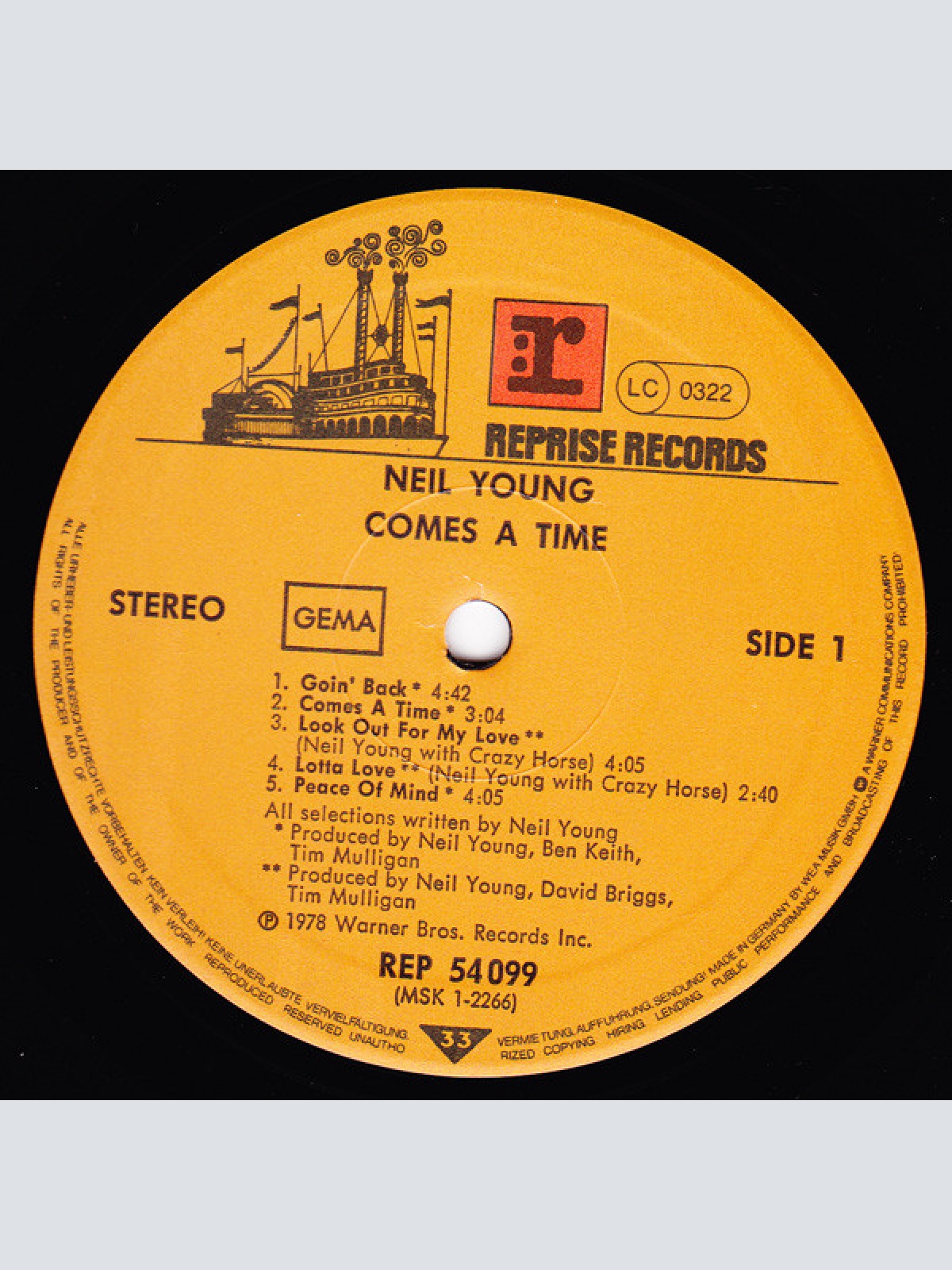 Vinyl / Neil Young - Comes A Time