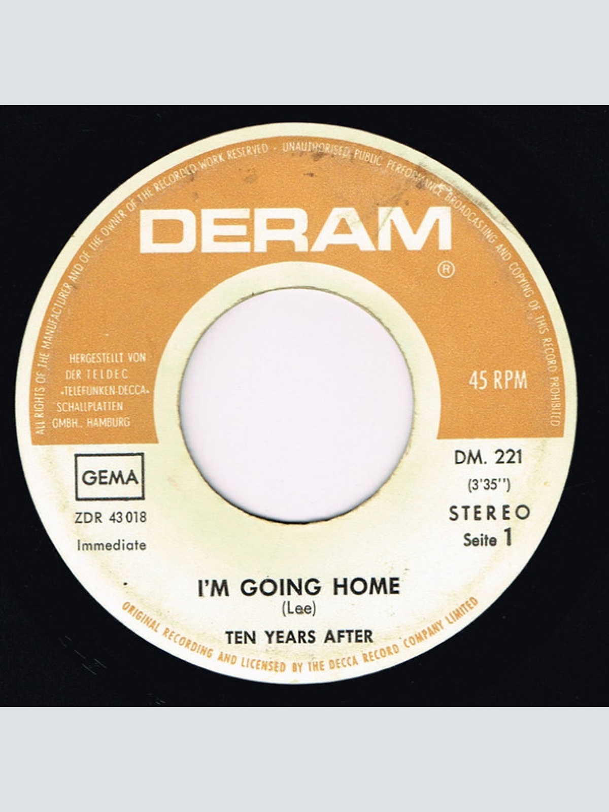 Vinyl / Ten Years After - I'm Going Home / Hear Me Calling