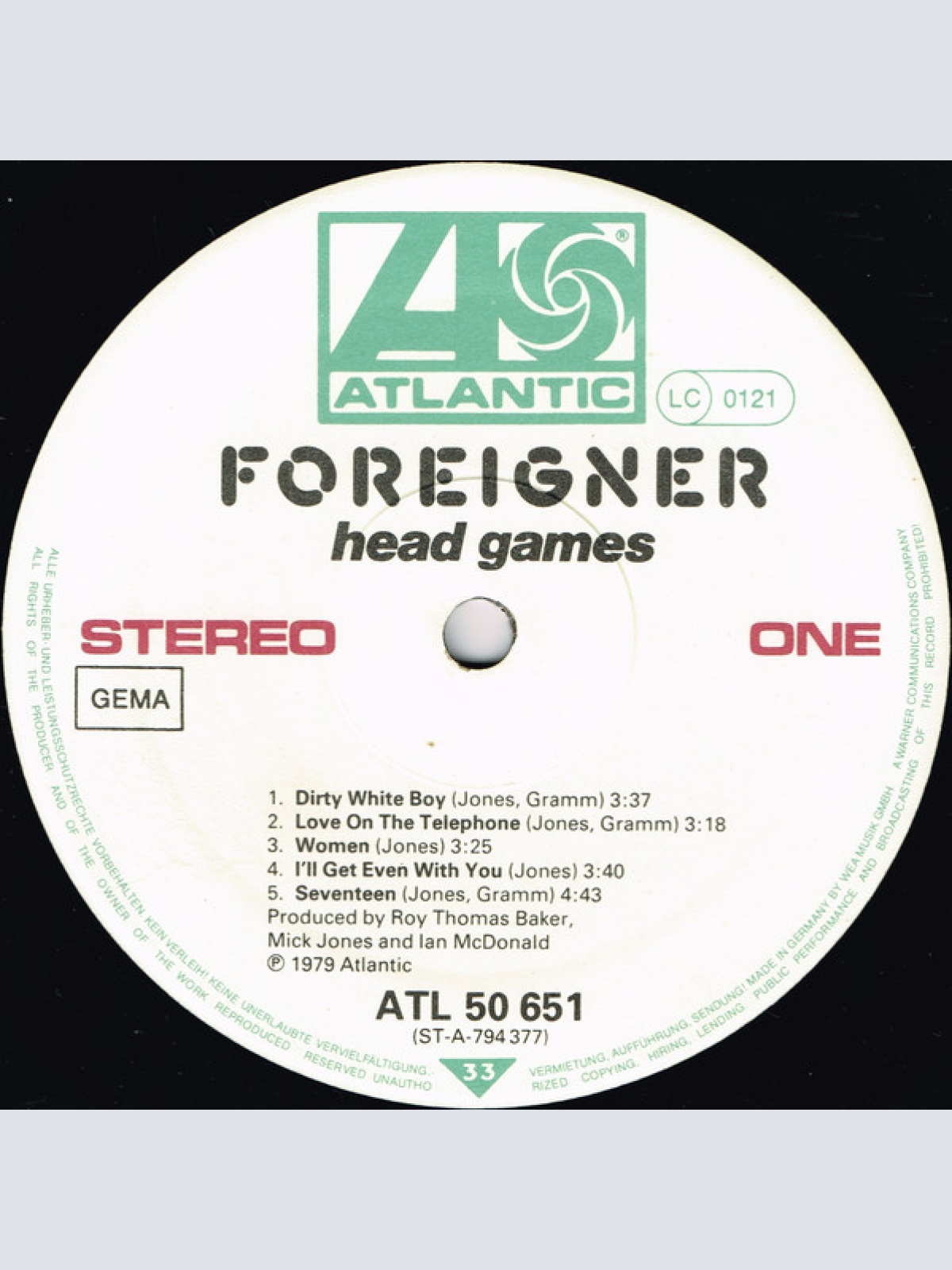 Vinyl / Foreigner - Head Games