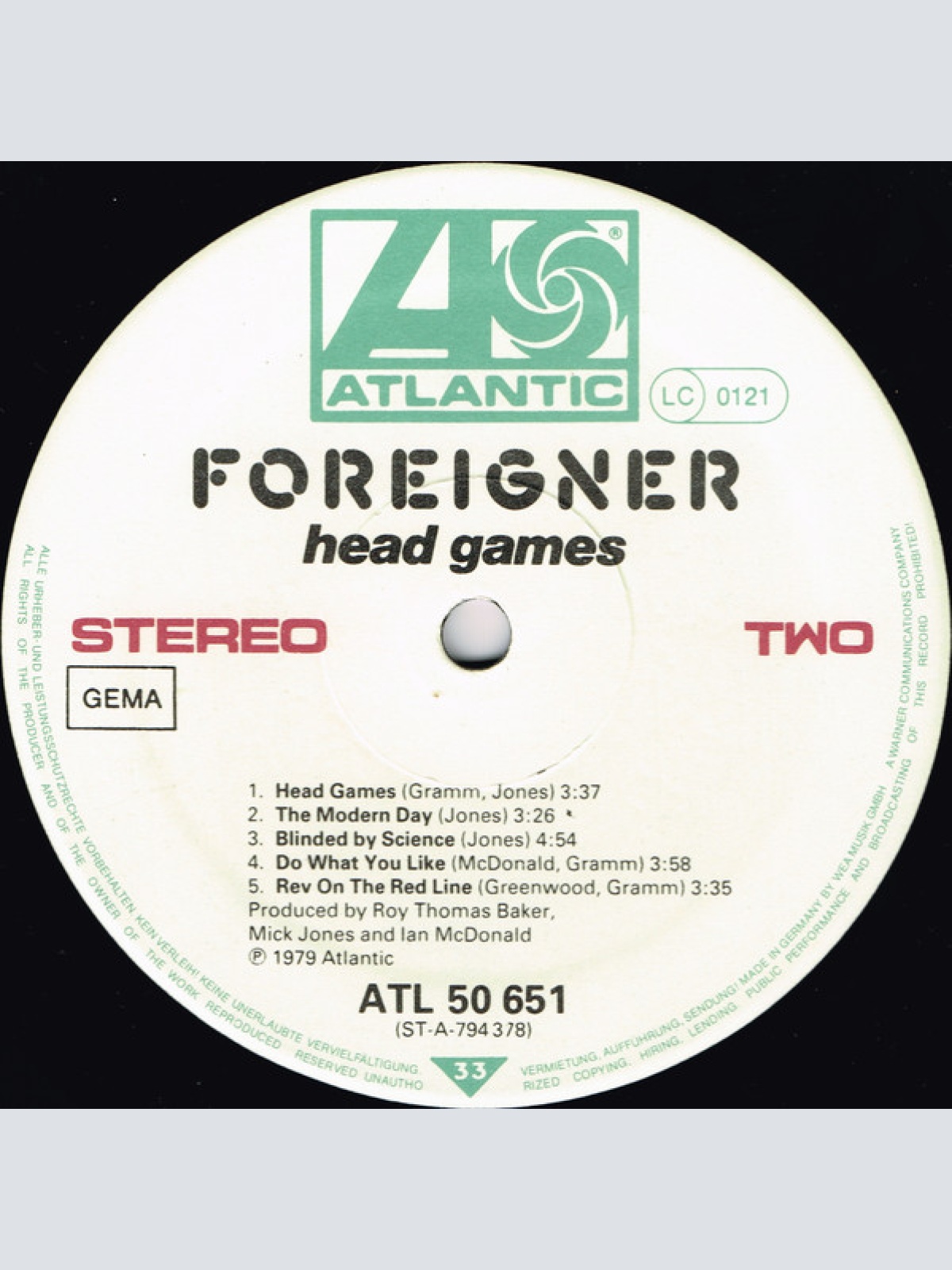 Vinyl / Foreigner - Head Games