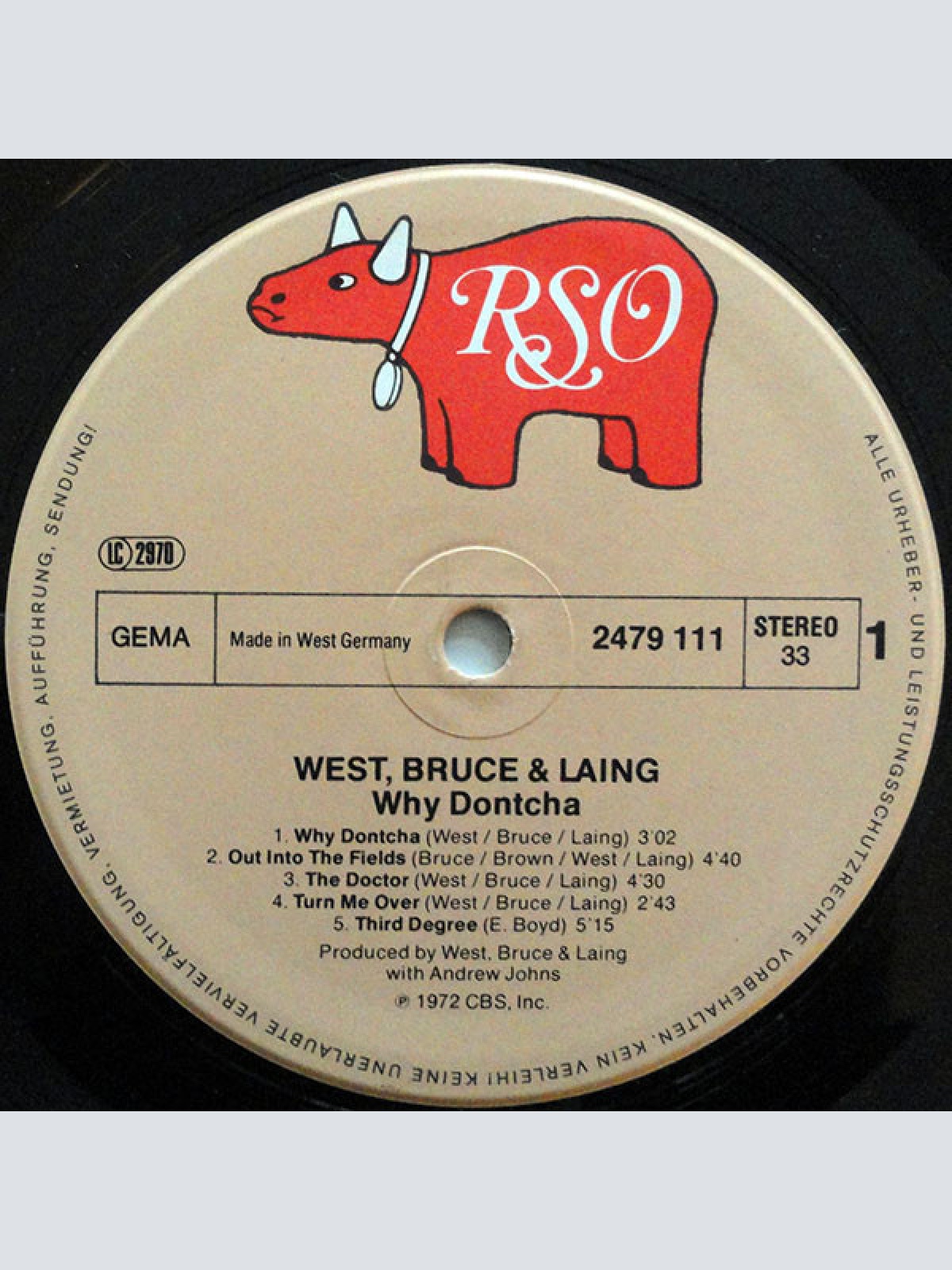 Vinyl / West, Bruce & Laing - Why Dontcha