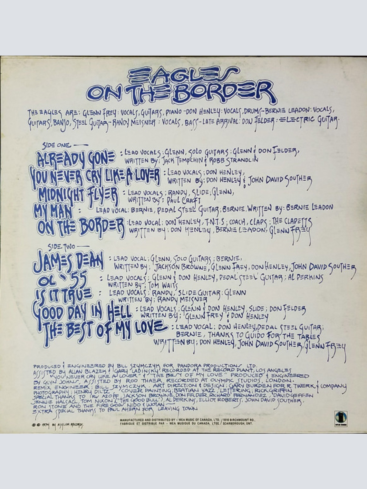 Vinyl / Eagles - On The Border