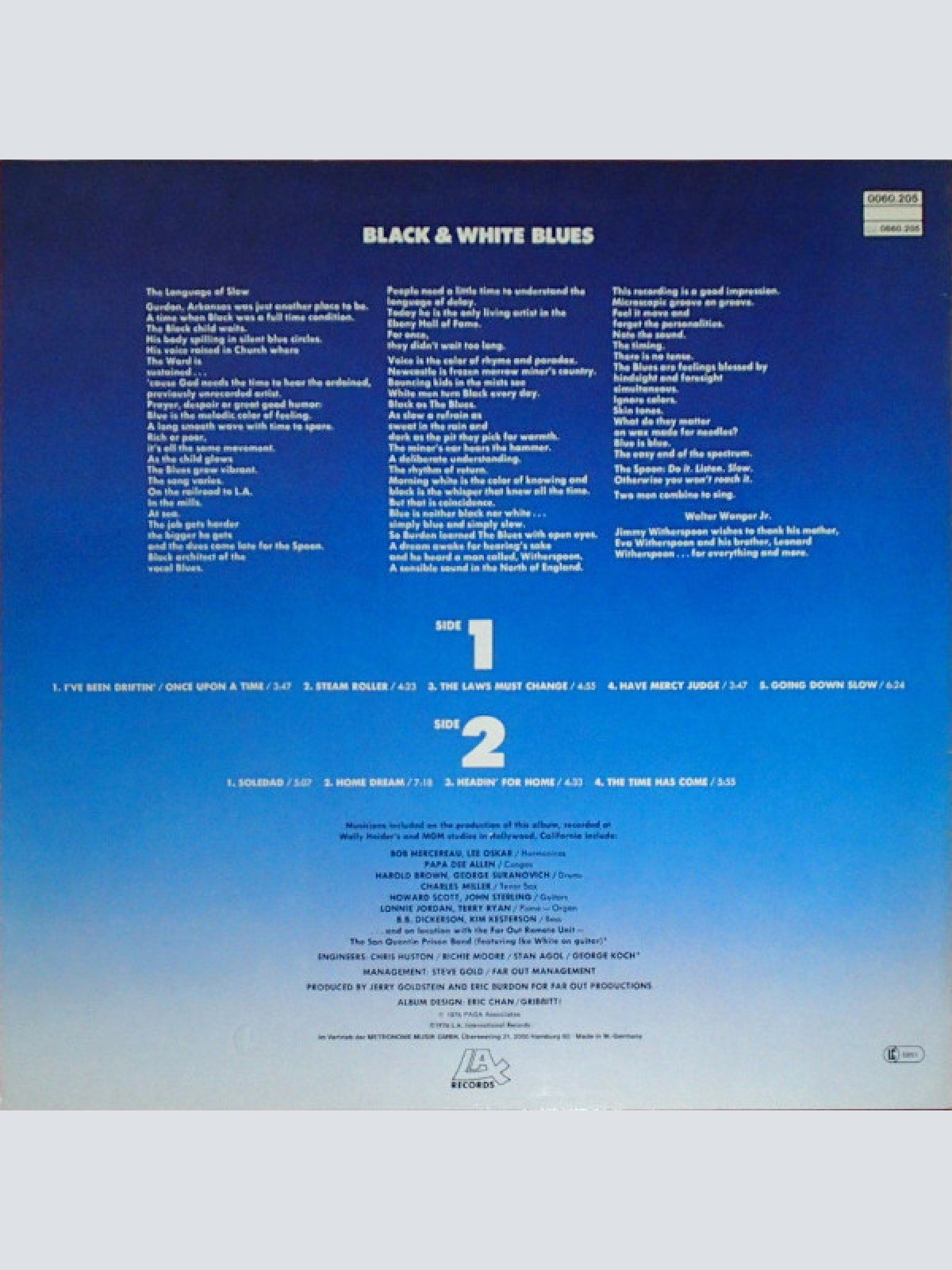 Vinyl / Eric Burdon & Jimmy Witherspoon - Black & White Blues