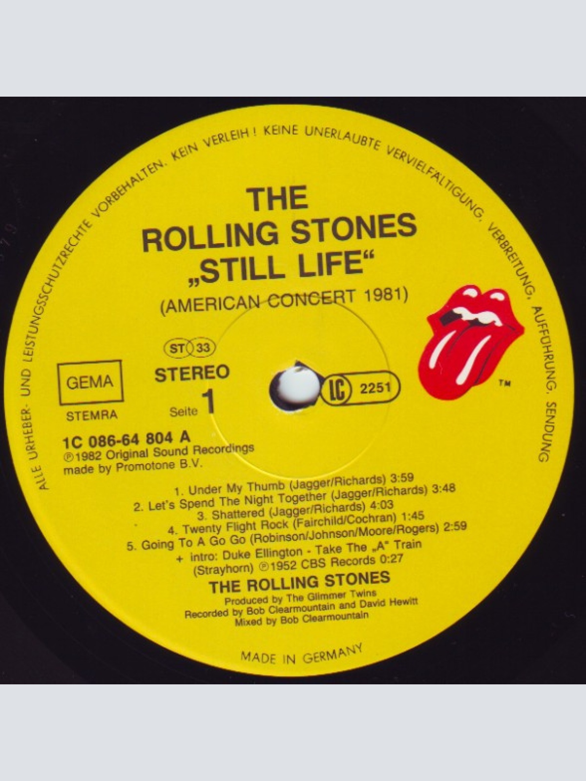 Vinyl / The Rolling Stones - Still Life (American Concert 1981)