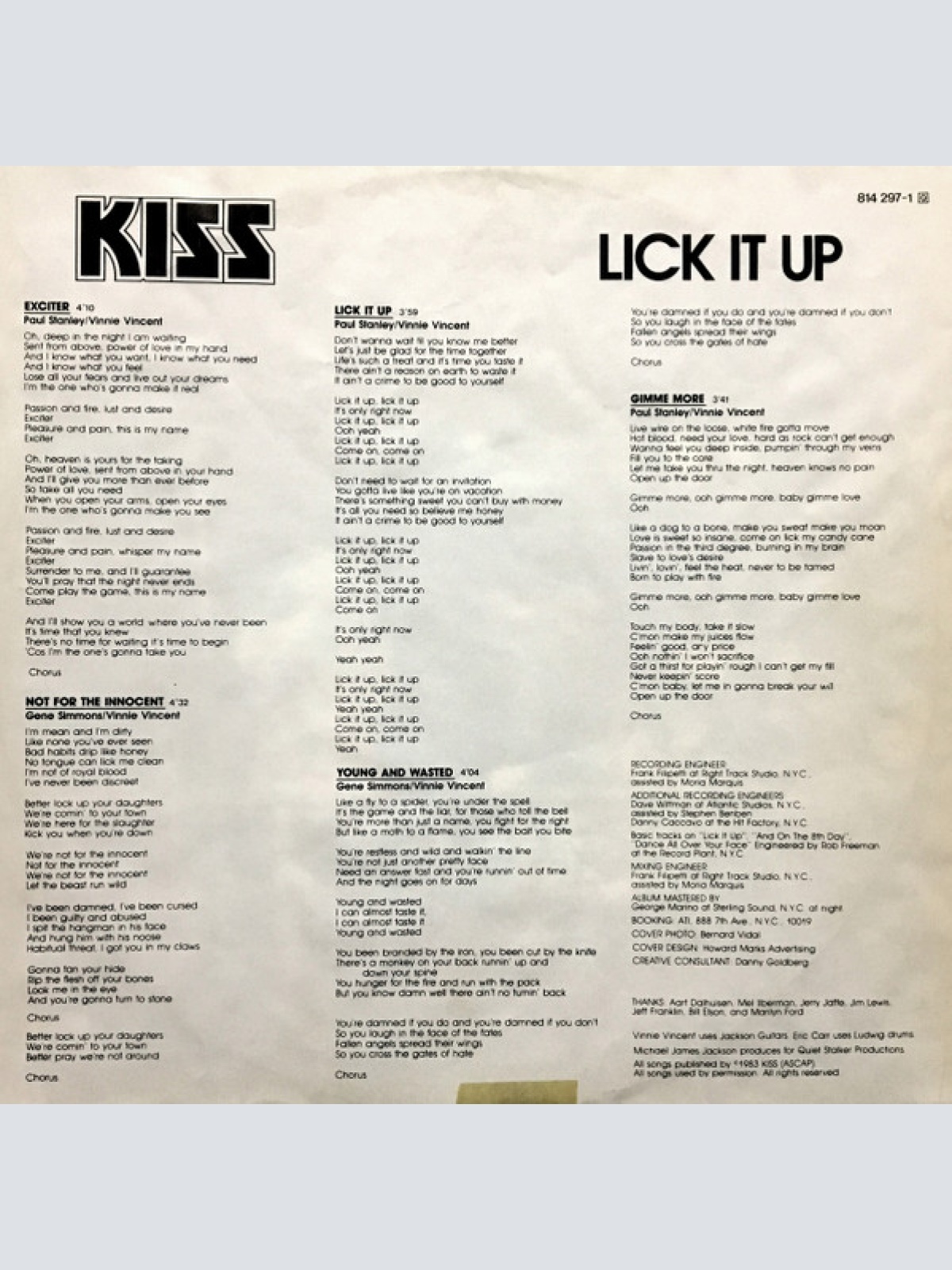 Vinyl / Kiss - Lick It Up