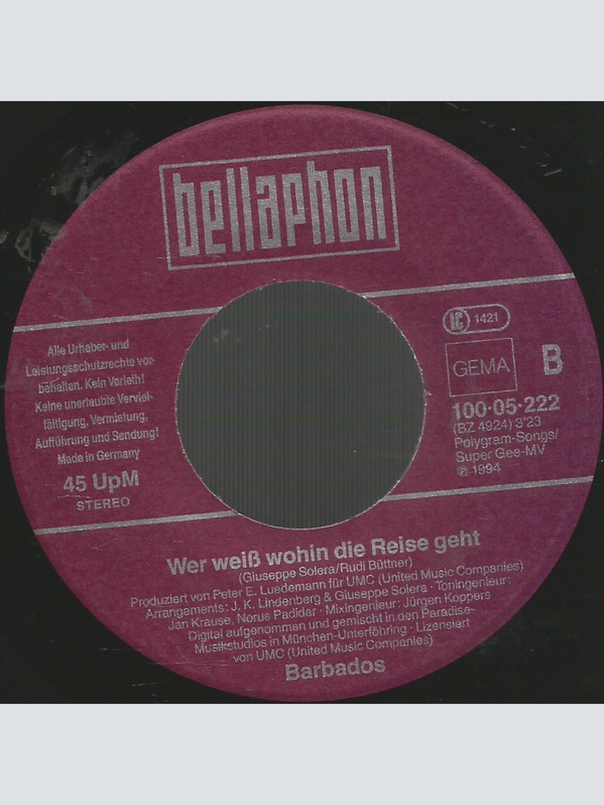 Vinyl / Barbados (3) - Jamaika Wir Kommen Wieder