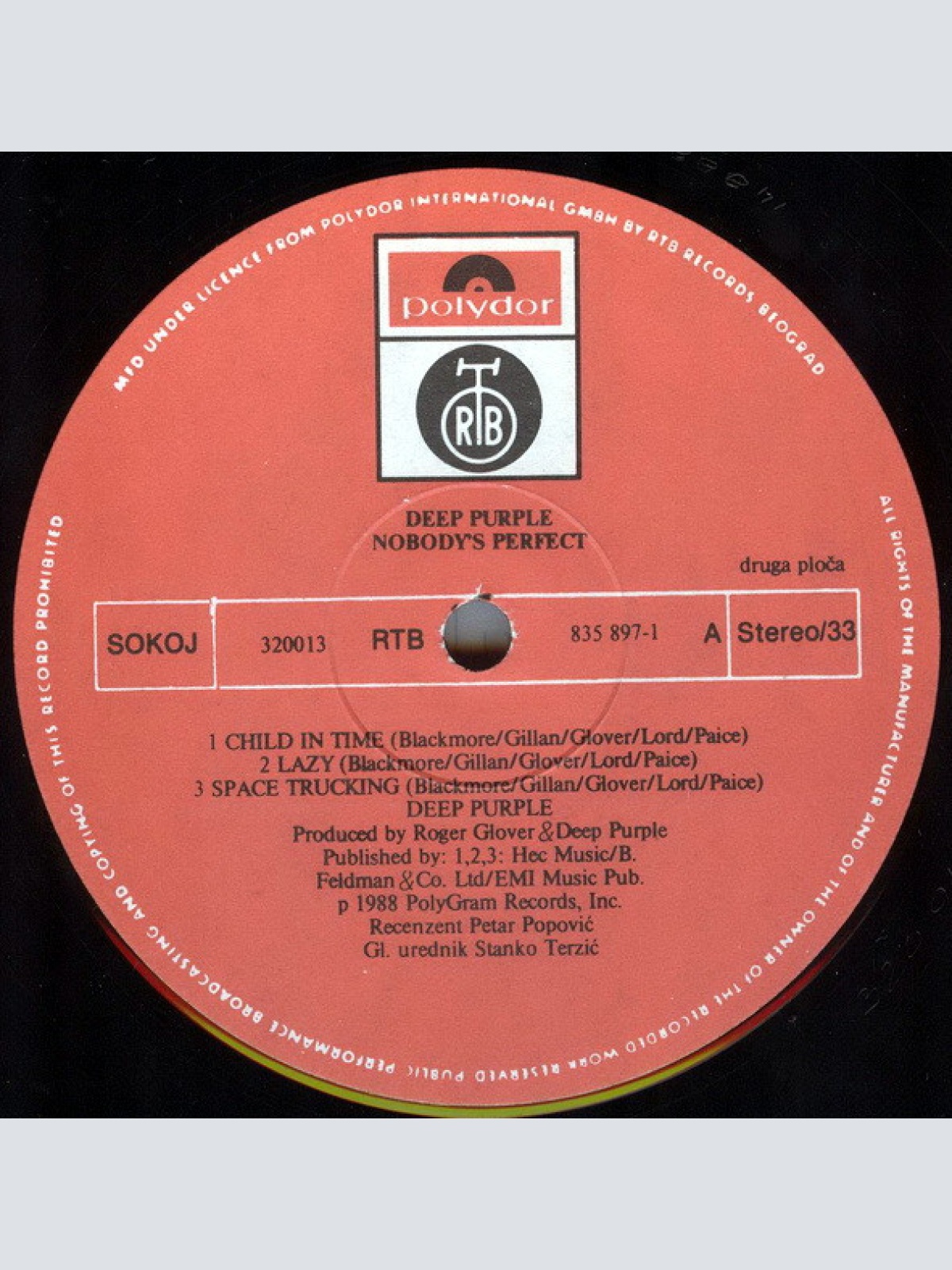 Vinyl / Deep Purple - Nobody's Perfect