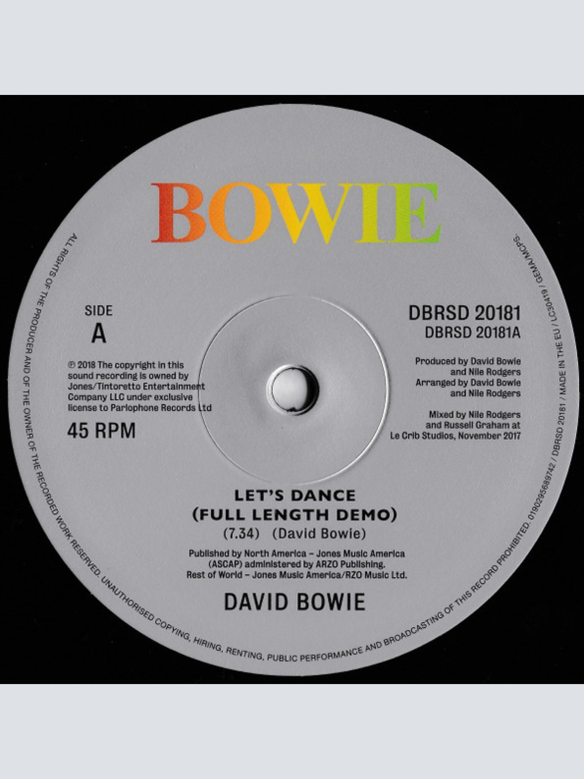 Vinyl / David Bowie - Let's Dance Demo