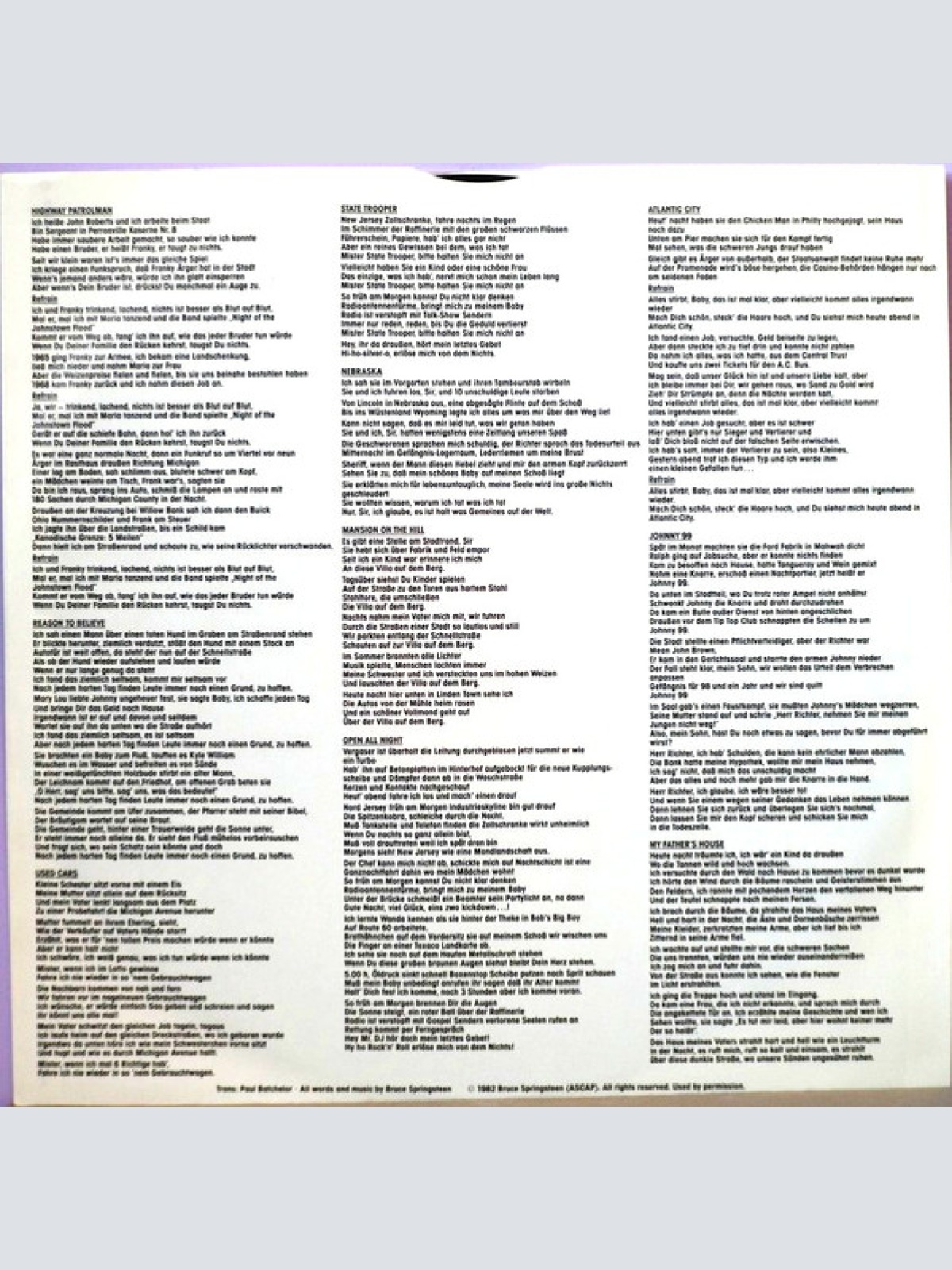 Vinyl / Bruce Springsteen - Nebraska