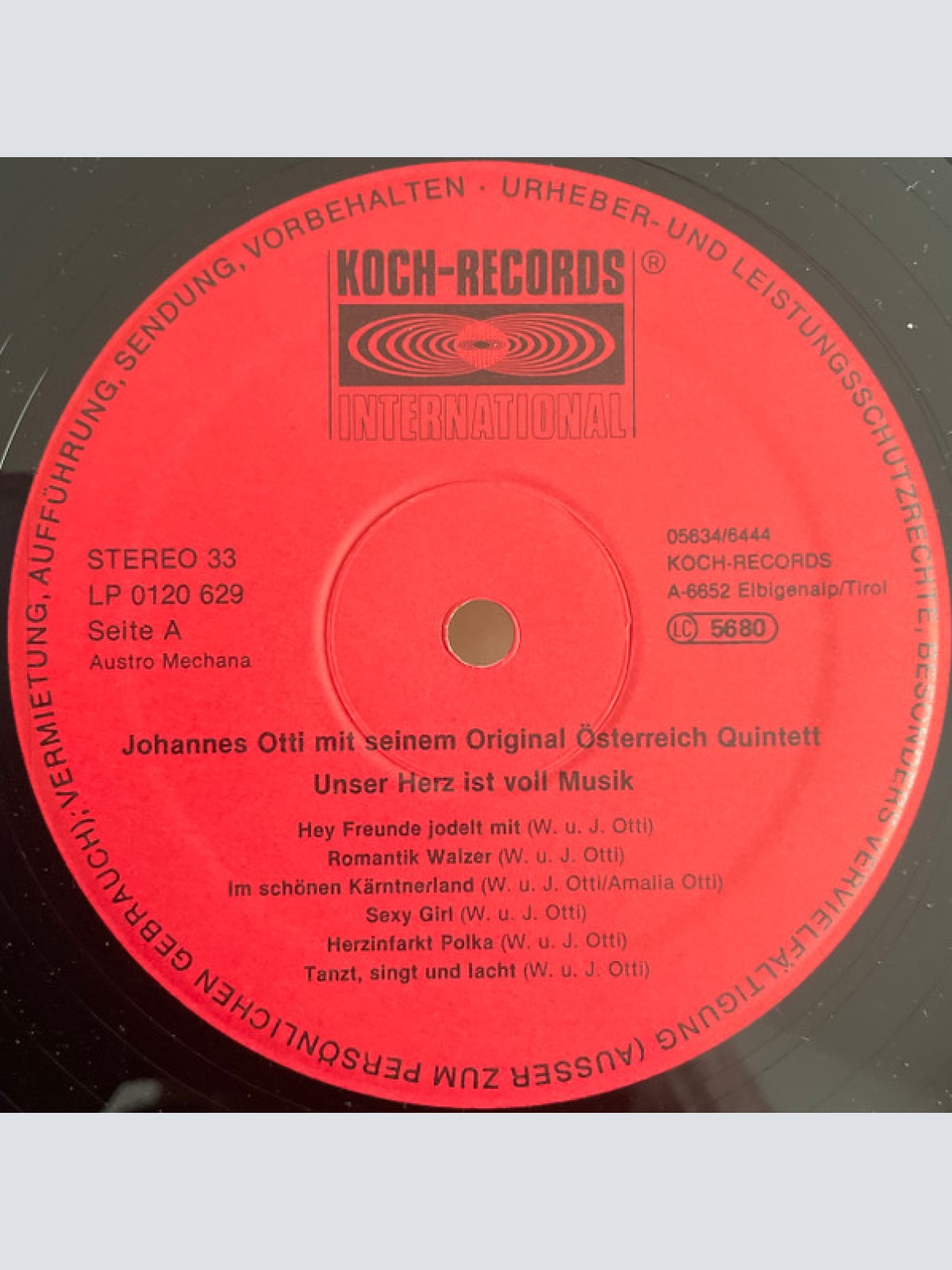 Vinyl / Johannes Otti & Sein Österreich Quintett - Unser Herz Ist Voller Musik