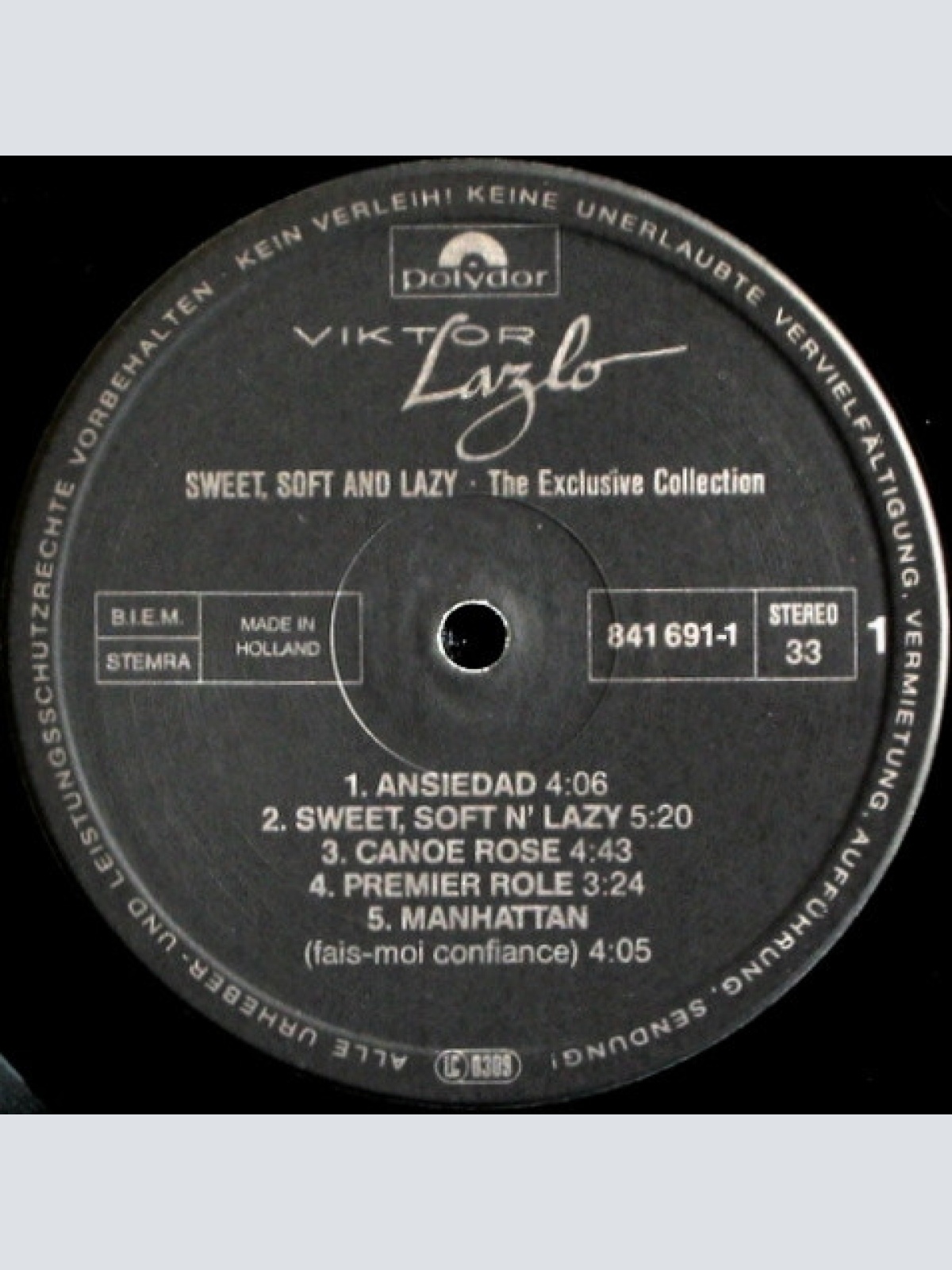 Vinyl / Viktor Lazlo - Sweet, Soft N' Lazy