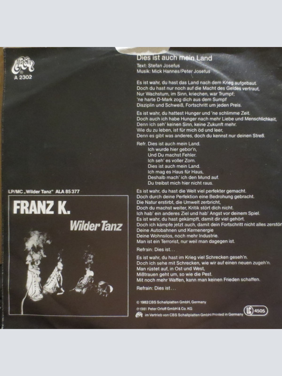Vinyl / Franz K. - Dies Ist Auch Mein Land