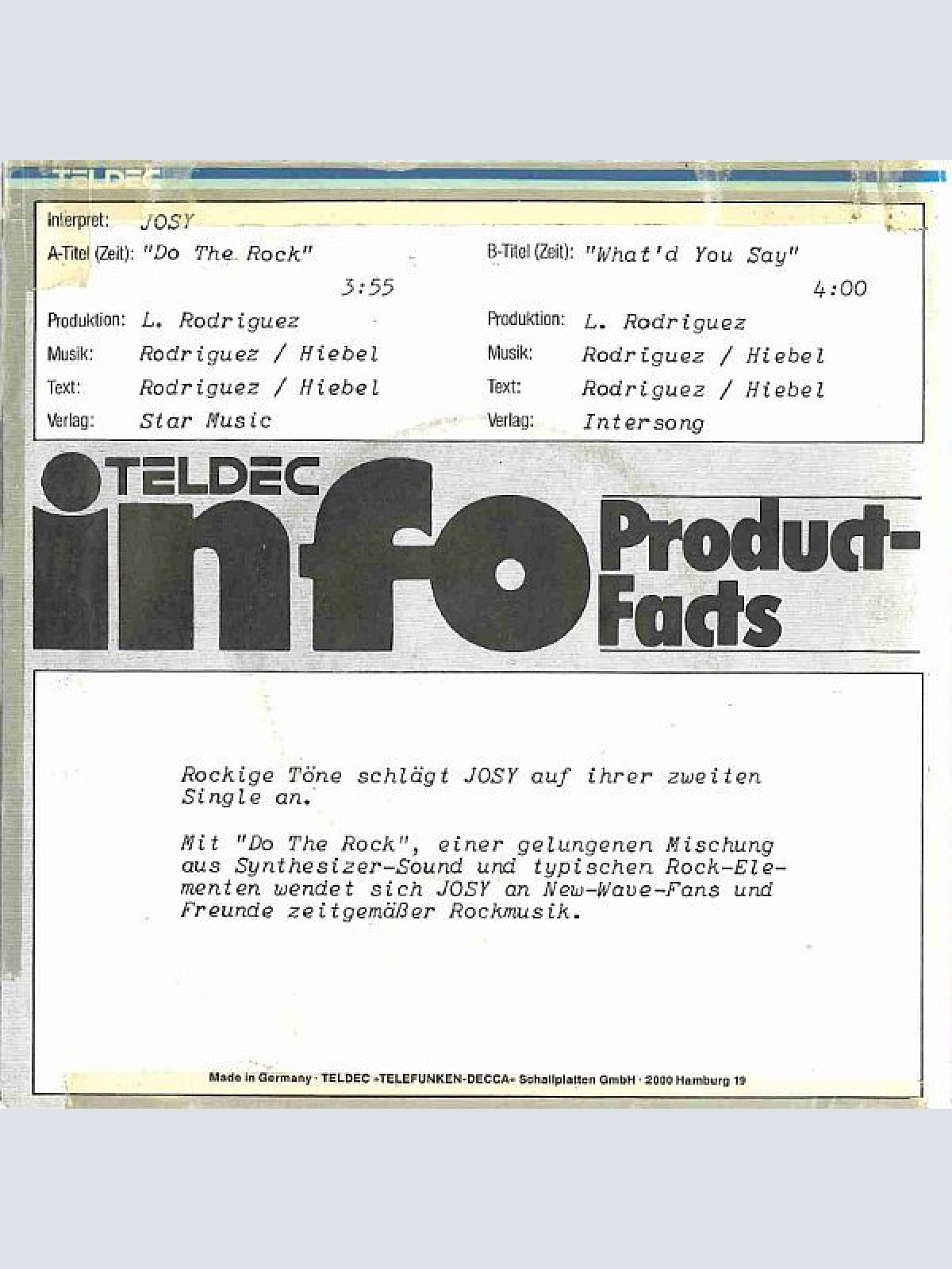 Vinyl / Josy - Do The Rock