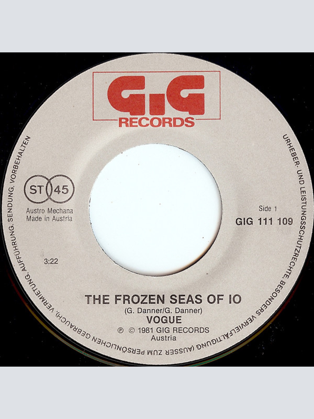 Vinyl / The Vogue (2) - The Frozen Seas Of Io / Dancing In Trance