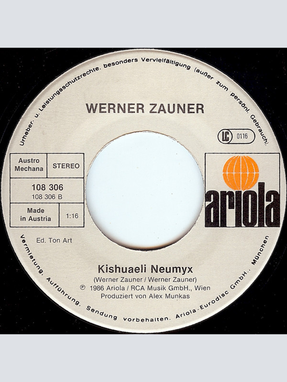 Vinyl / Werner Zauner - Die Grille Auf Der Brille