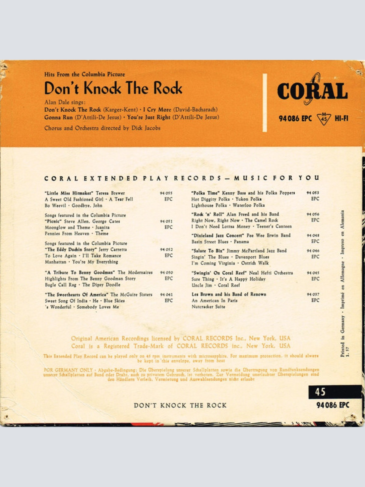 Vinyl / Alan Dale - Don't Knock The Rock