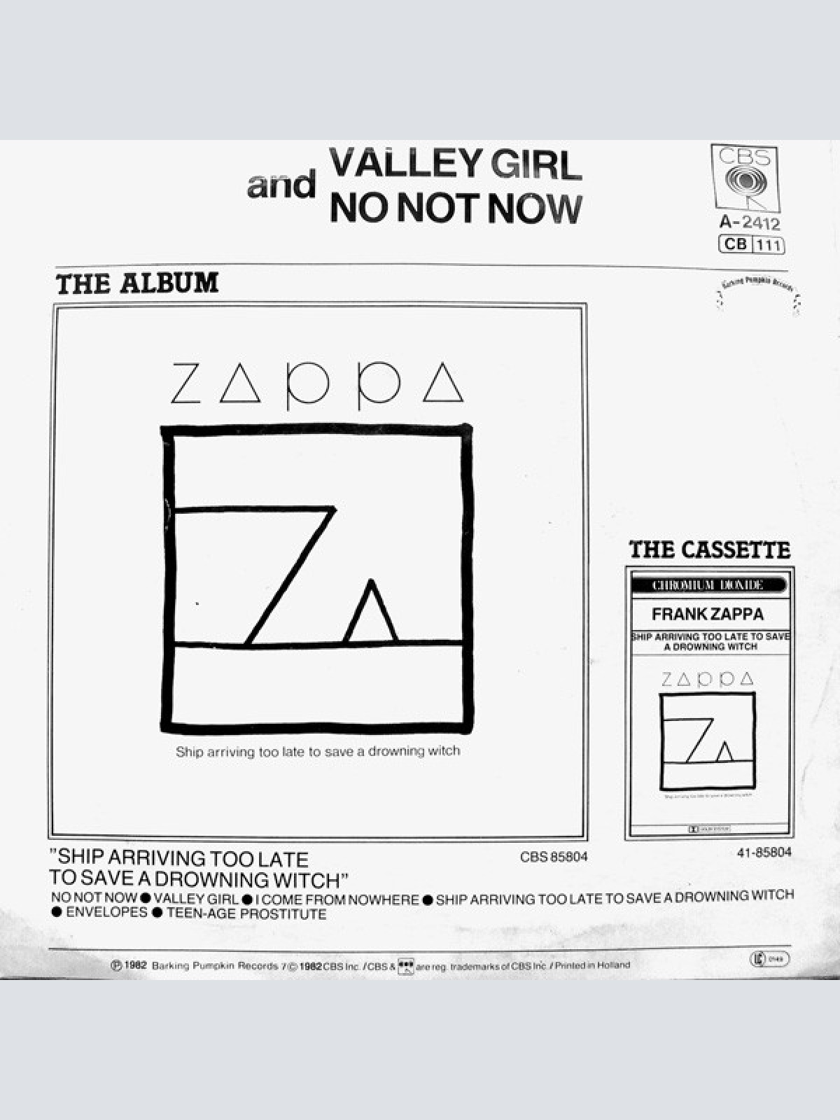 Vinyl / Zappa* - Valley Girl / No Not Now