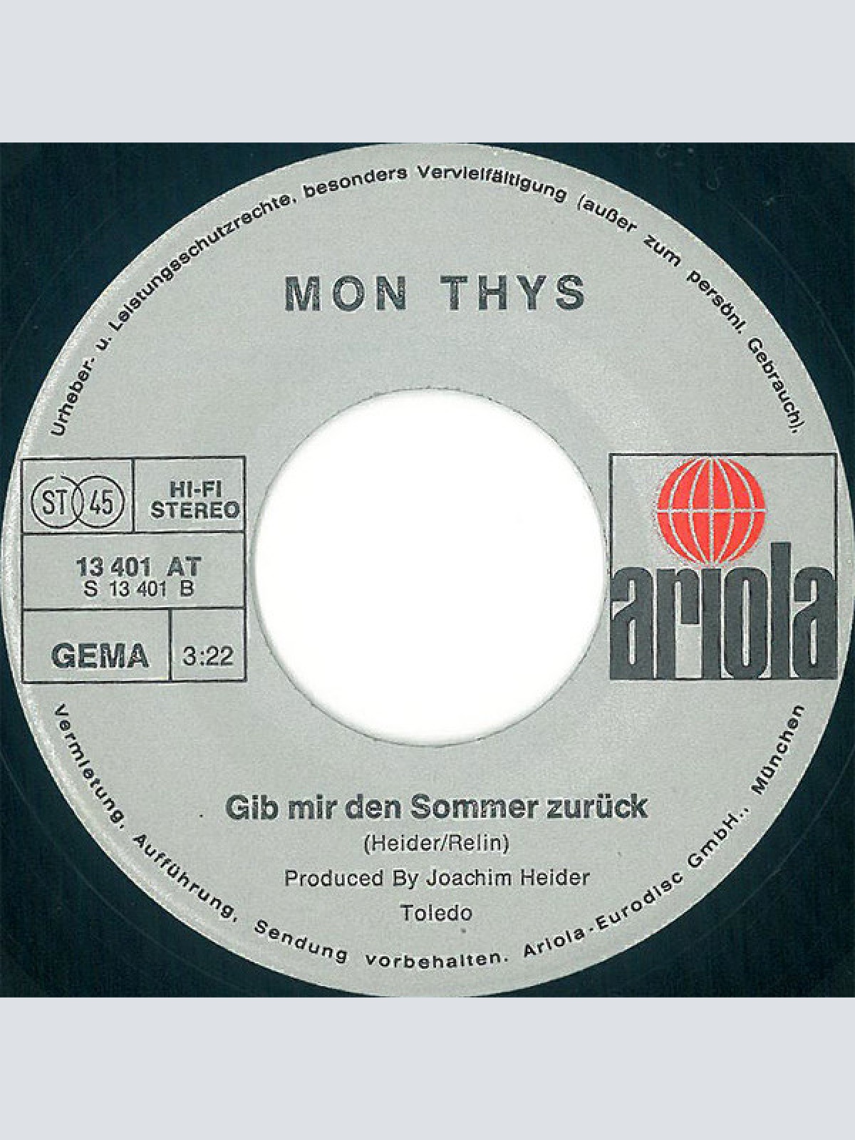 Vinyl / Mon Thys - Sugar Baby Love
