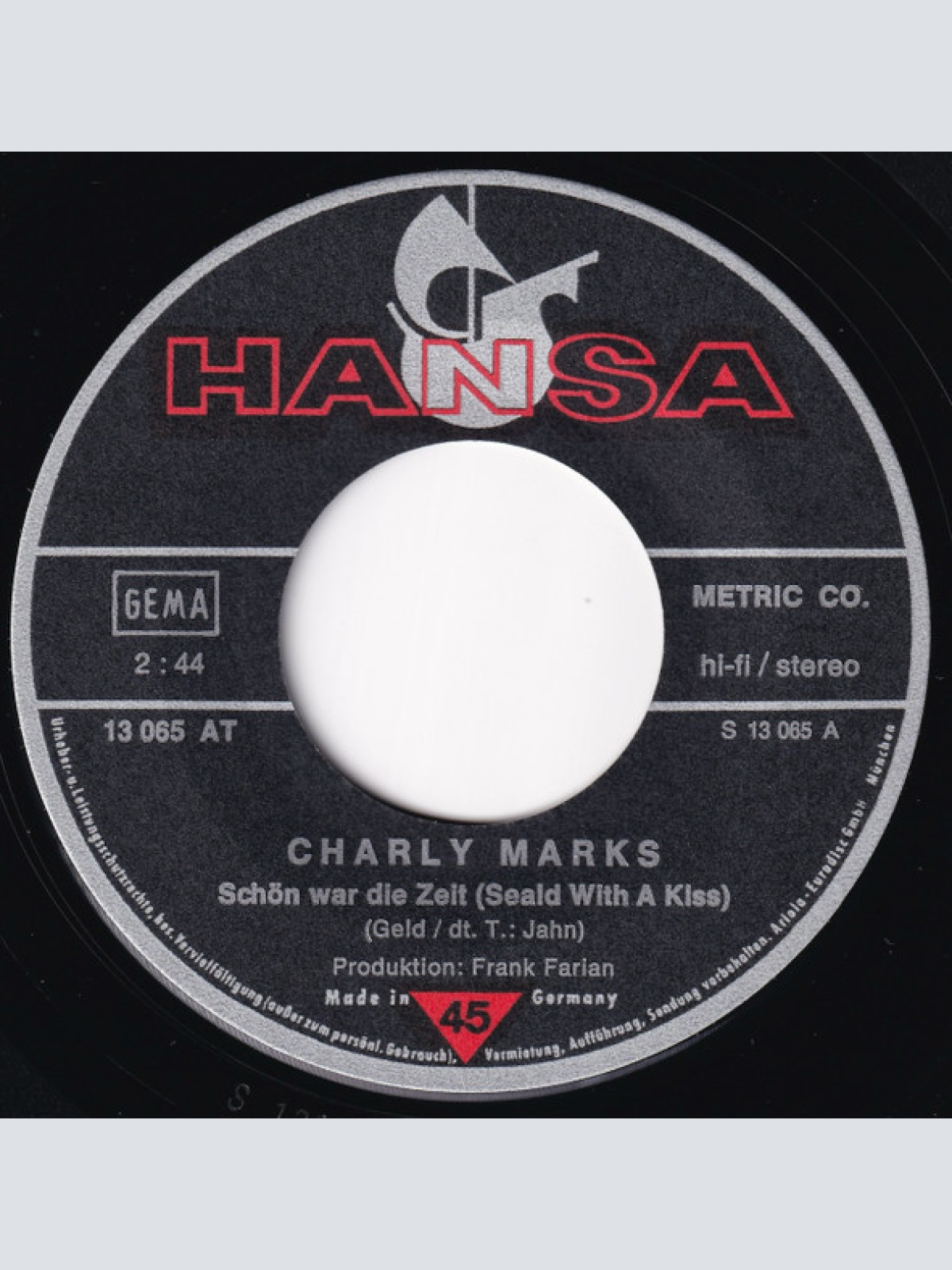 Vinyl / Charly Marks - Schön War Die Zeit (Sealed With A Kiss)