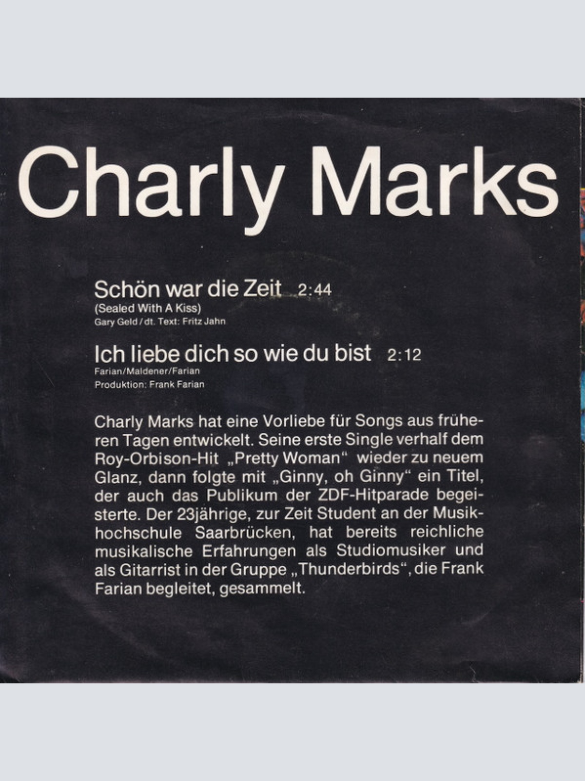 Vinyl / Charly Marks - Schön War Die Zeit (Sealed With A Kiss)