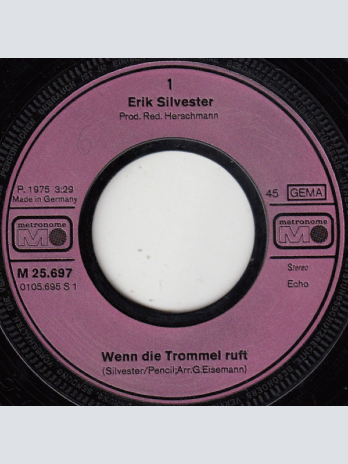 Vinyl / Erik Silvester - Wenn Die Trommel Ruft