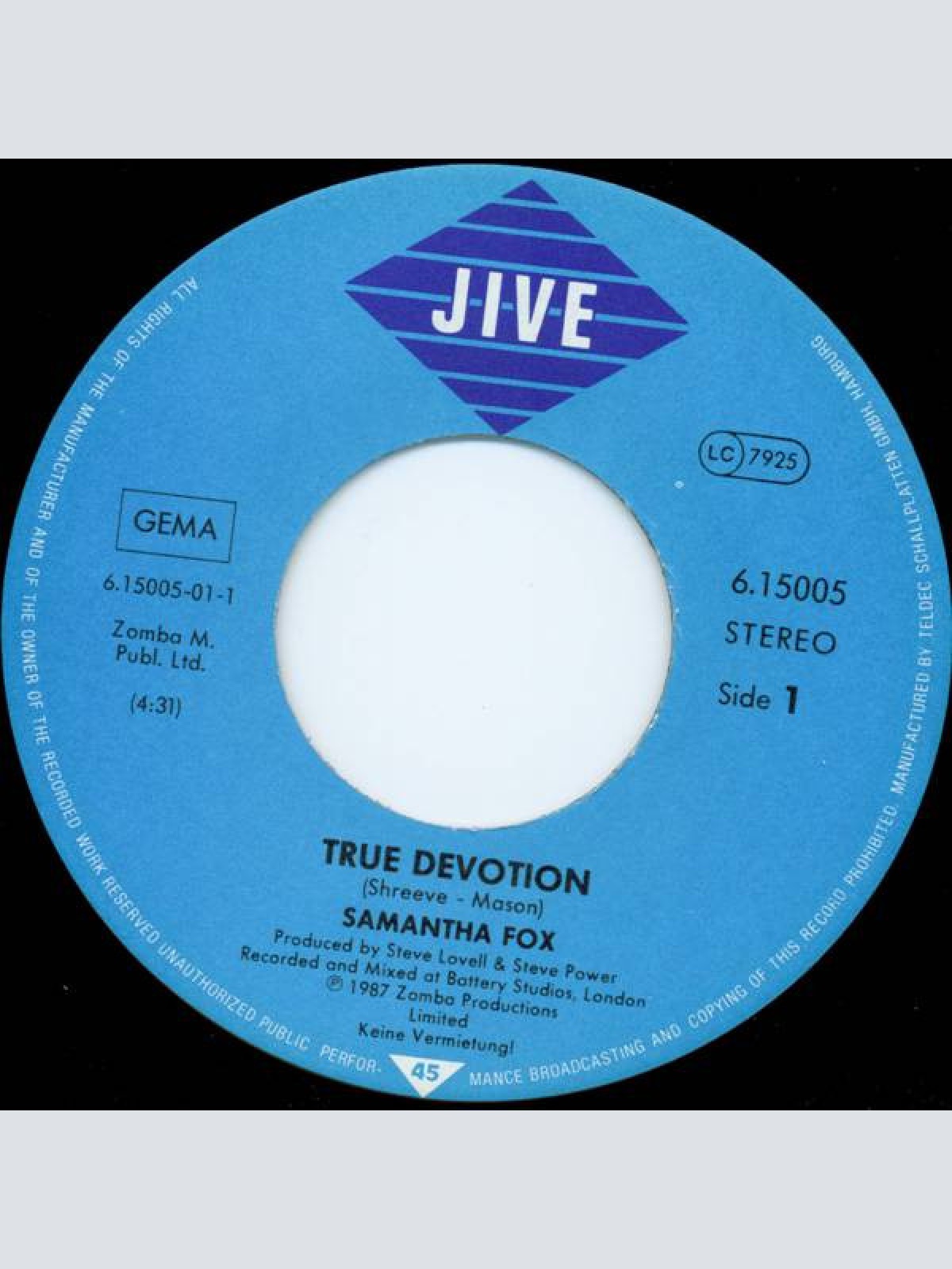 Vinyl / Samantha Fox - True Devotion