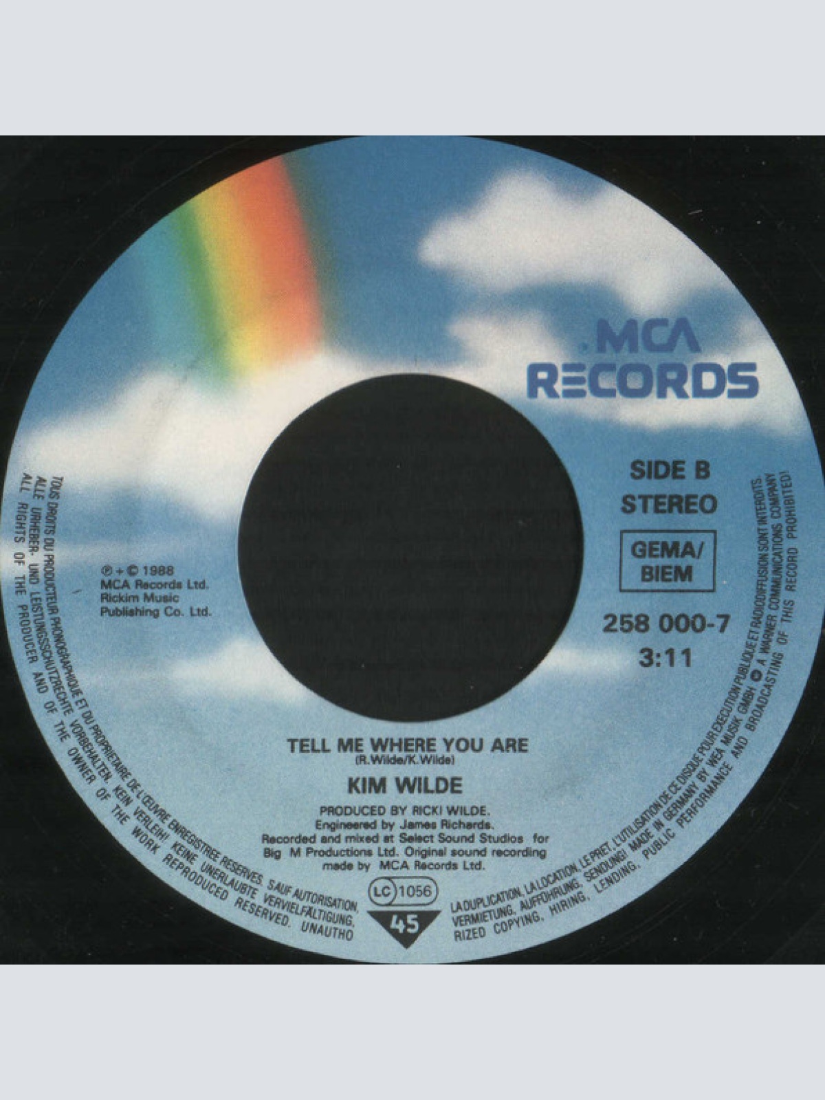 Vinyl / Kim Wilde - Hey Mister Heartache